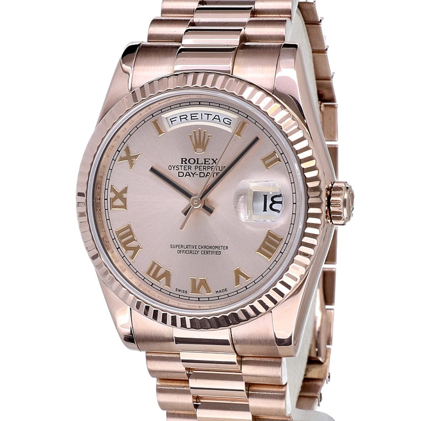 Rolex Day-Date 36 118235F (2019) - Pink dial 36 mm Rose Gold case (1/8)