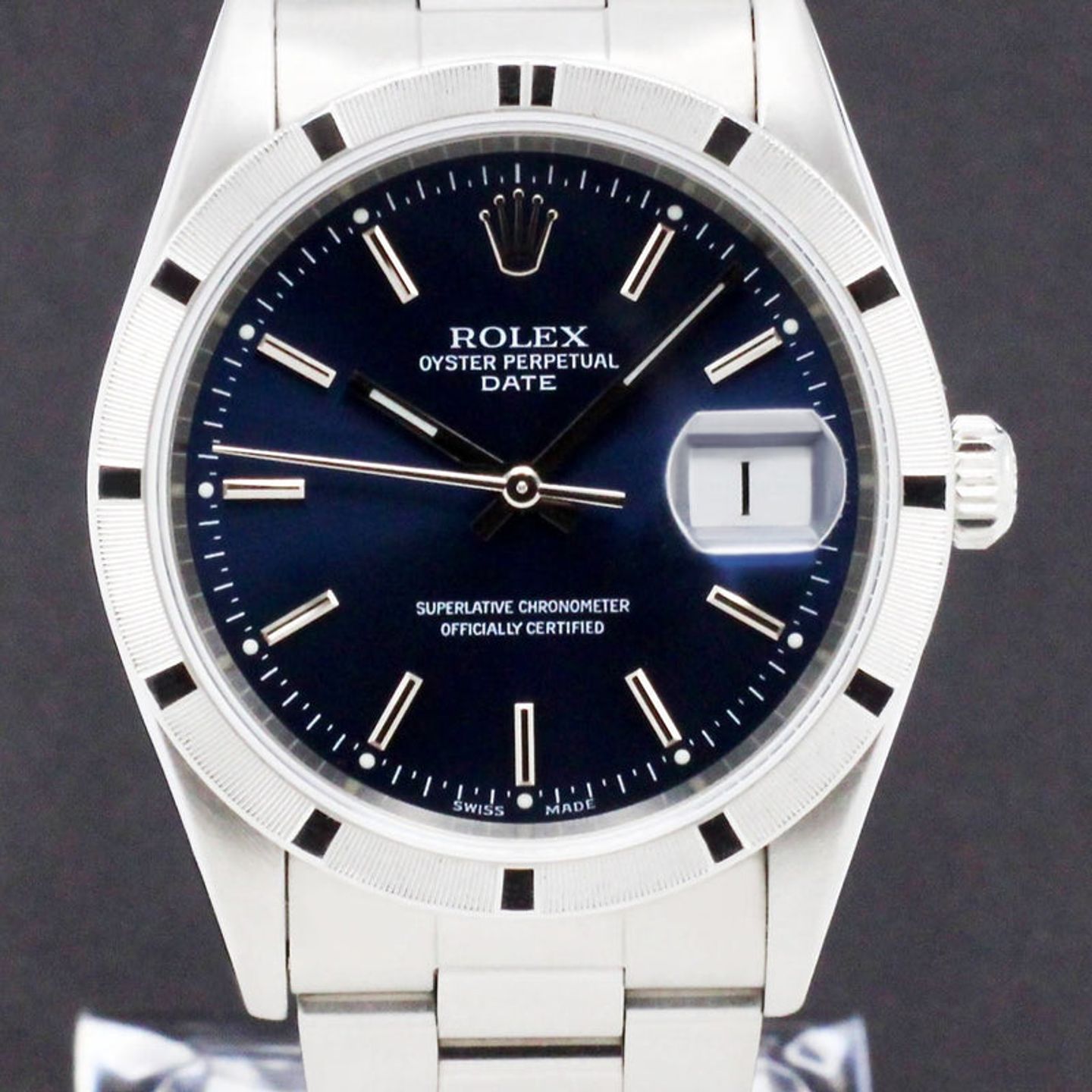 Rolex Oyster Perpetual Date 15210 (1999) - Blue dial 34 mm Steel case (1/6)