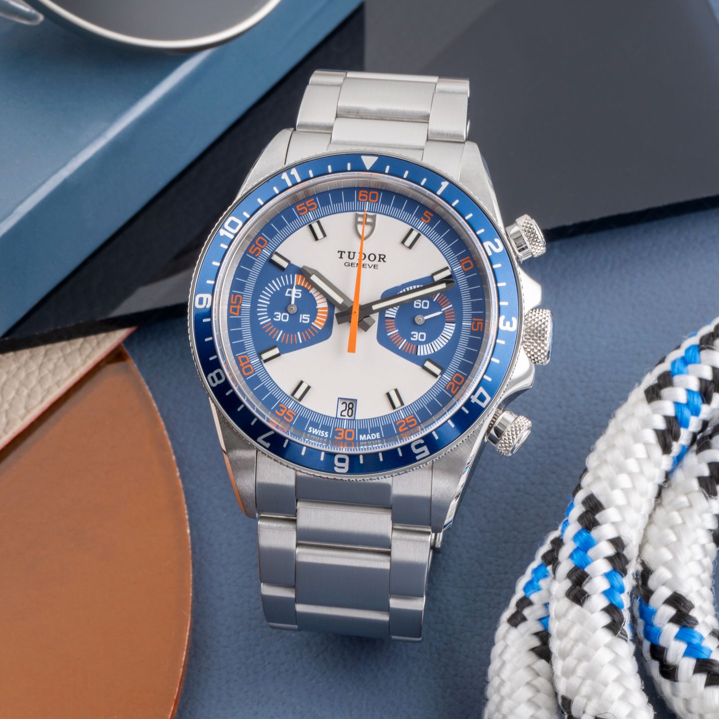 Tudor Heritage Chrono Blue 70330B (Unknown (random serial)) - Multi-colour dial 42 mm Steel case (1/8)