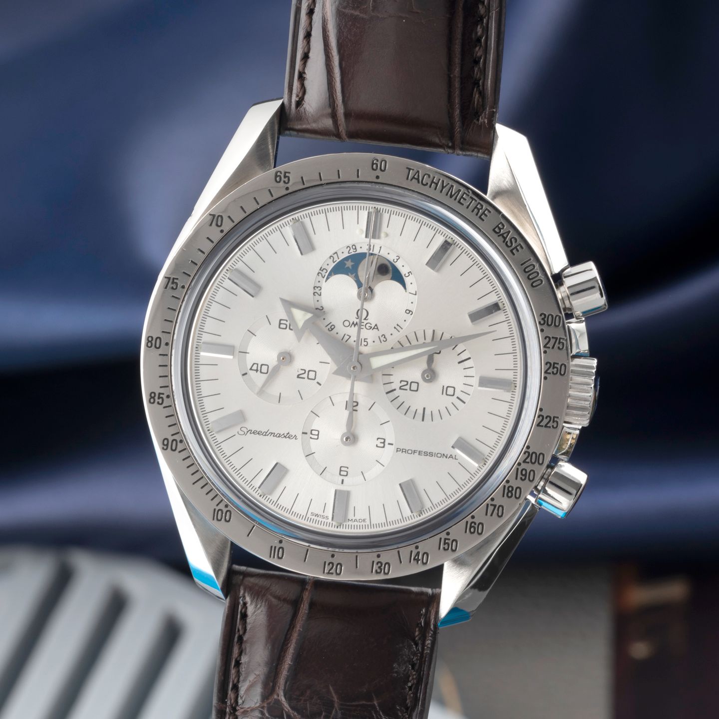 Omega Speedmaster Professional Moonwatch Moonphase 3875.30.31 (Onbekend (willekeurig serienummer)) - Zilver wijzerplaat 39mm Staal (3/8)