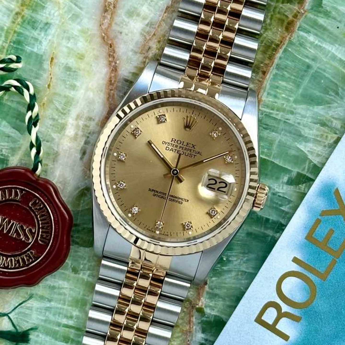 Rolex Datejust 36 16233 (1988) - Goud wijzerplaat 36mm Goud/Staal (1/8)