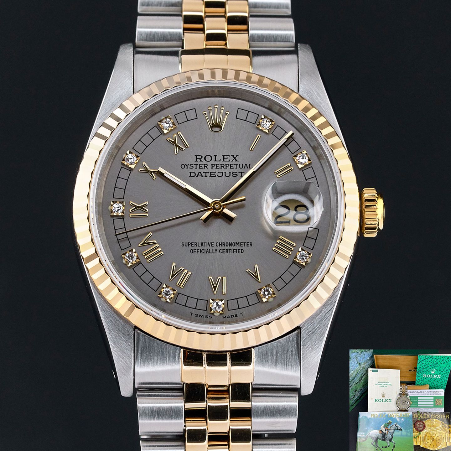 Rolex Datejust 36 16233 (1991) - 36mm Goud/Staal (1/8)