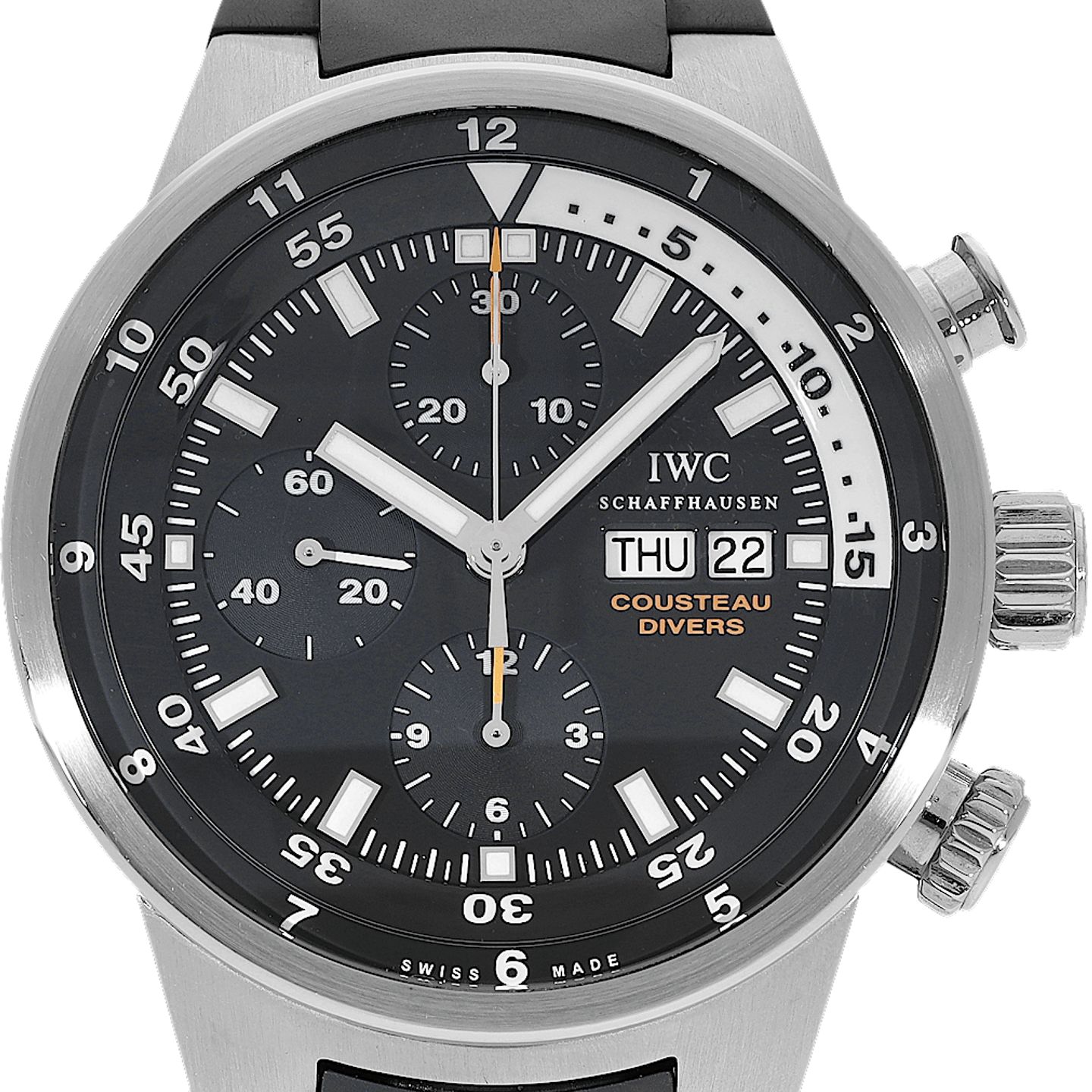 IWC Aquatimer IW378201 (Unknown (random serial)) - Black dial 44 mm Steel case (1/5)