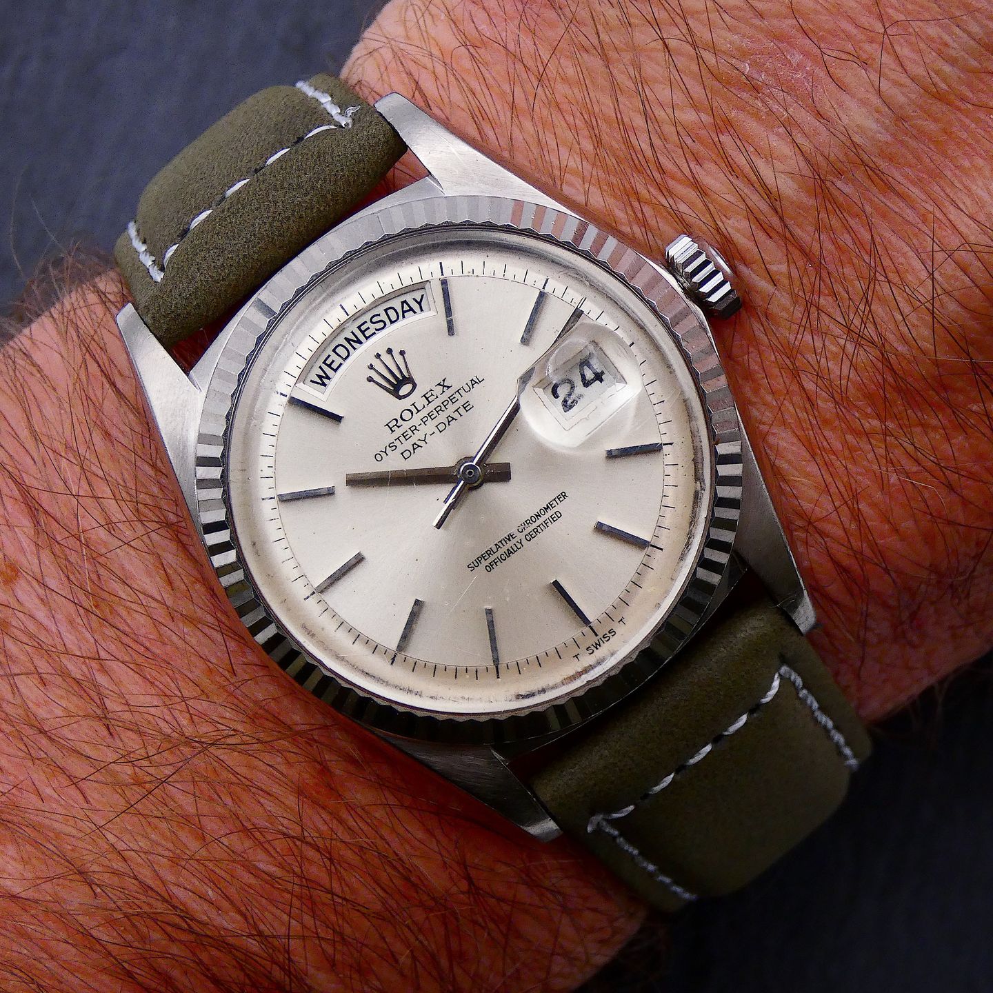 Rolex Day-Date 36 1803 (1967) - Zilver wijzerplaat 36mm Witgoud (4/5)