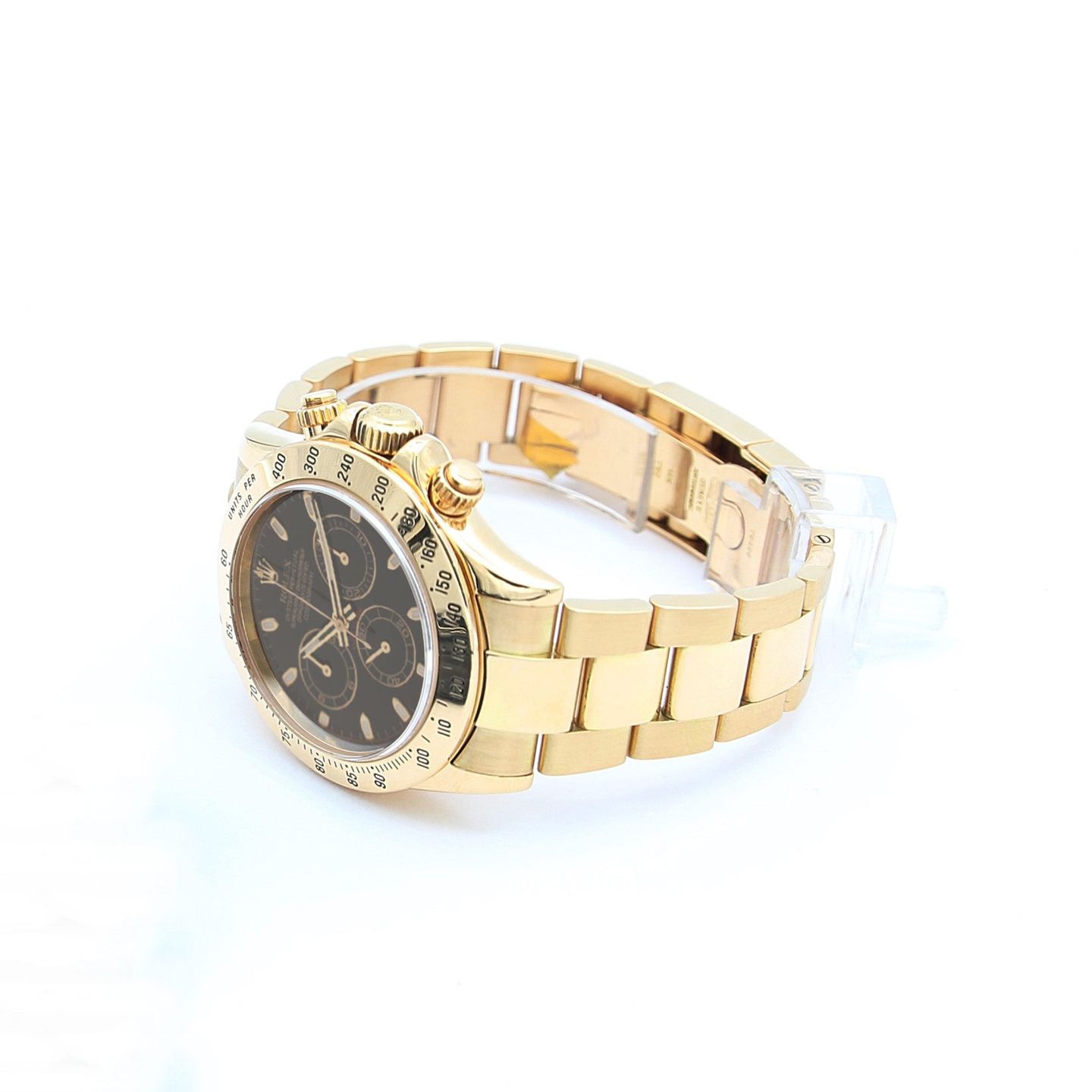 Rolex Daytona 116528 (Unknown (random serial)) - Black dial 40 mm Yellow Gold case (3/5)