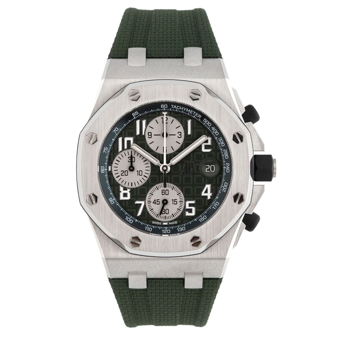 Audemars Piguet Royal Oak Offshore 26238TI.OO.A056CA.01 (2021) - Green dial 42 mm Titanium case (1/8)
