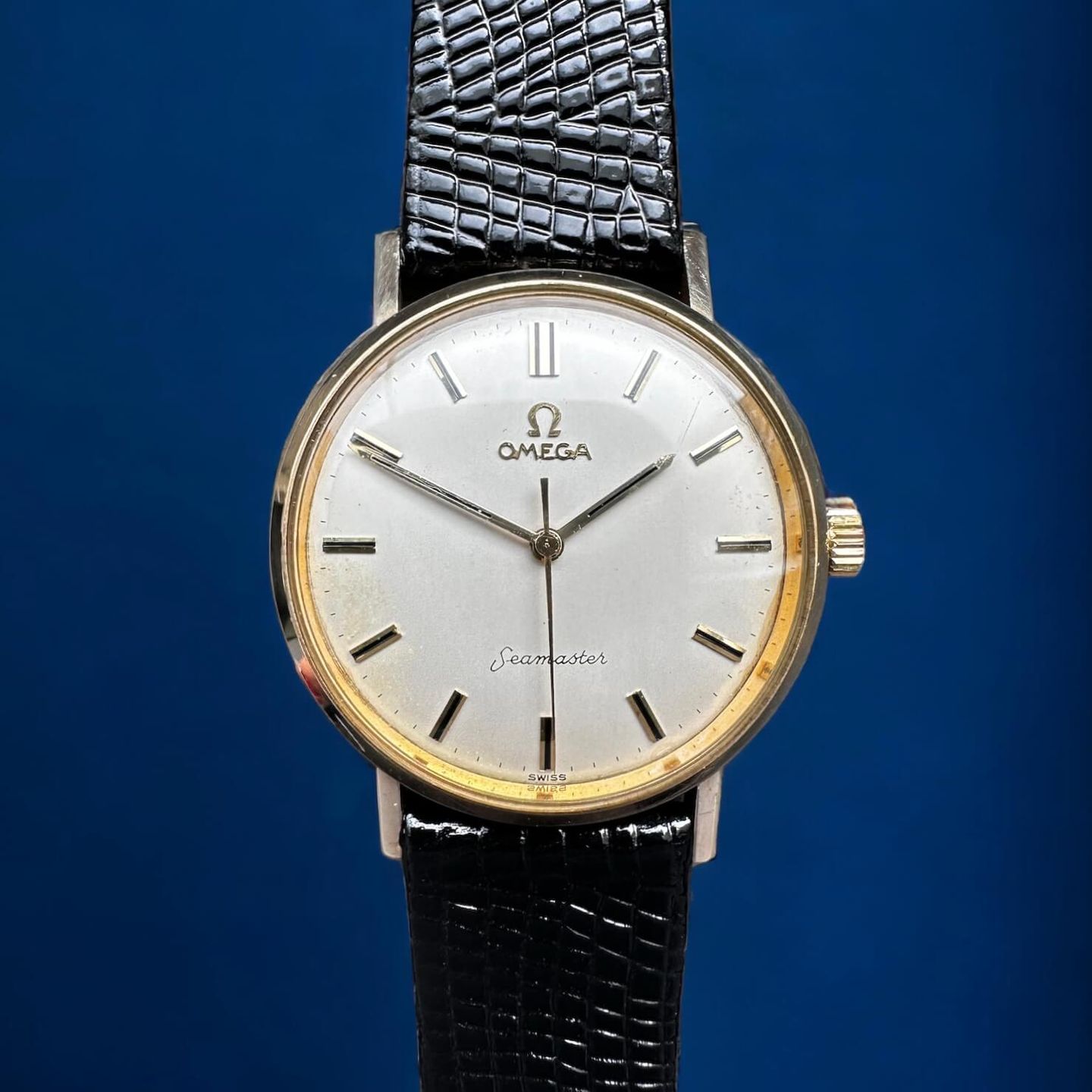 Omega Seamaster P6293 (1960) - Wit wijzerplaat 34mm Goud/Staal (1/8)
