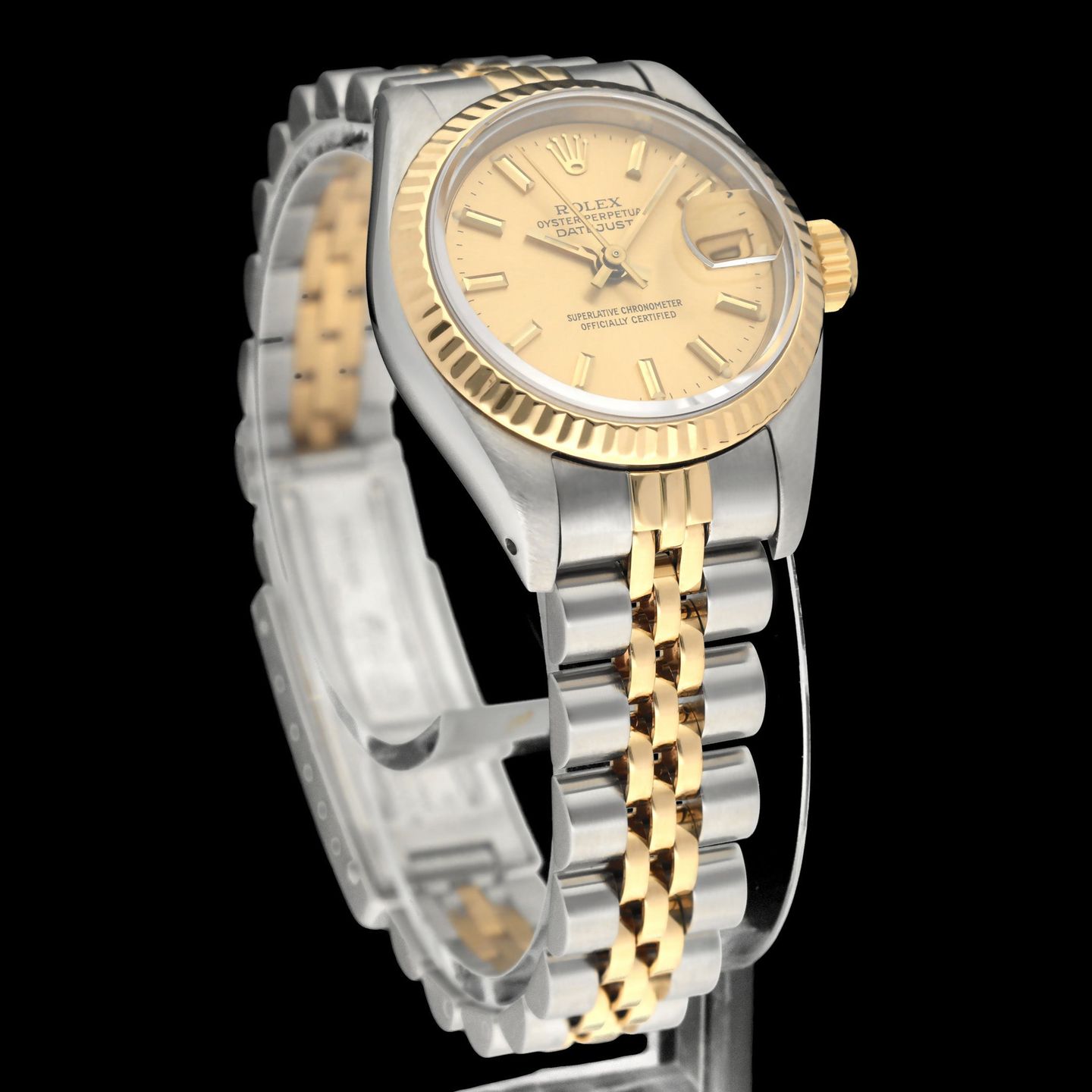 Rolex Lady-Datejust 69173 (1987) - Champagne dial 26 mm Gold/Steel case (5/8)