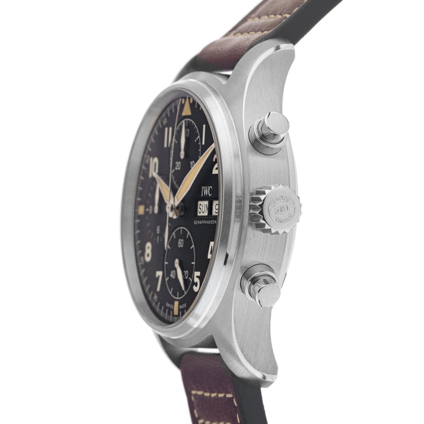 IWC Pilot Spitfire Chronograph IW387903 (2024) - Zwart wijzerplaat 41mm Staal (4/7)
