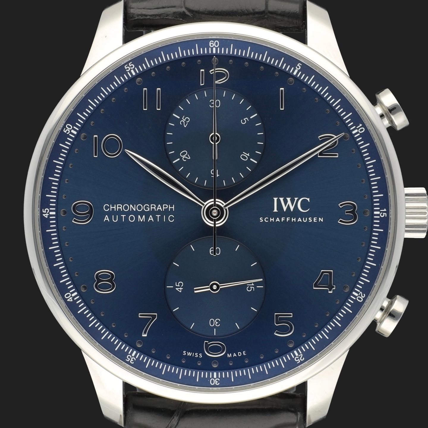 IWC Portuguese Chronograph IW371606 (2023) - Blue dial 41 mm Steel case (2/8)