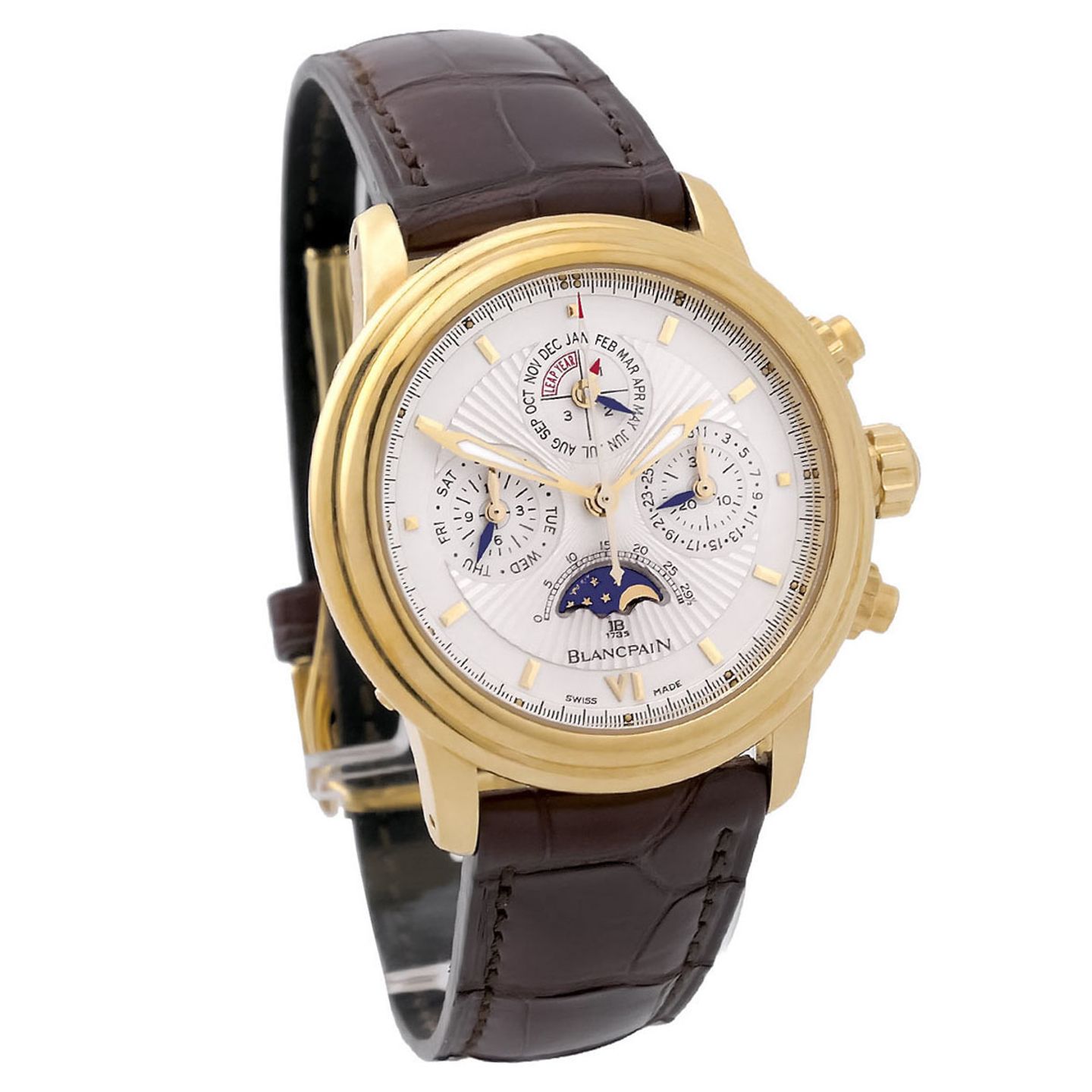 Blancpain Léman 2585A-3342A-53A (1997) - White dial 38 mm Yellow Gold case (3/8)