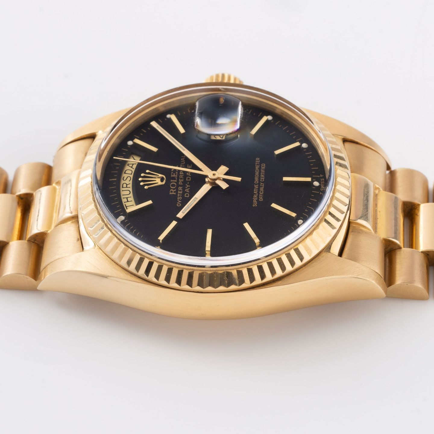 Rolex Day-Date 1803 (1972) - Black dial 36 mm Yellow Gold case (6/8)