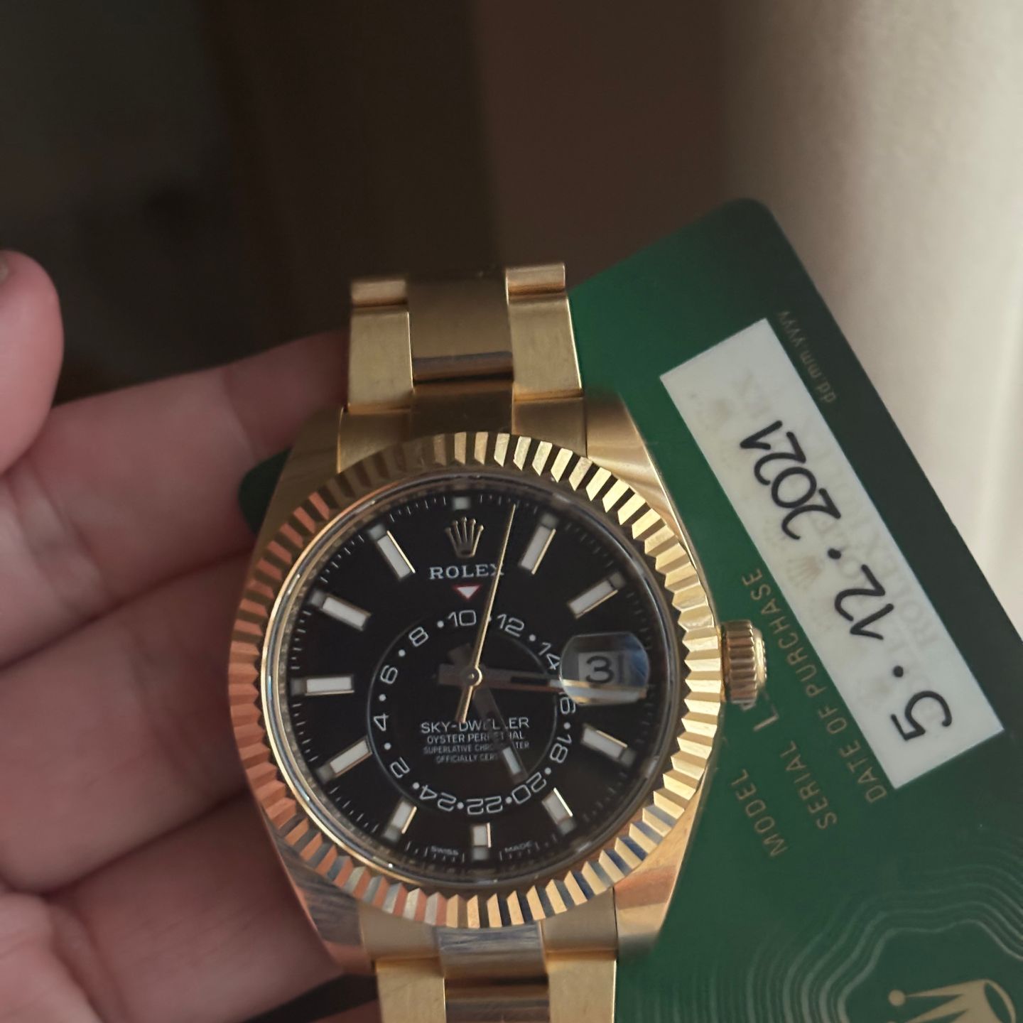 Rolex Sky-Dweller 326938 (2021) - Zwart wijzerplaat 42mm Geelgoud (1/2)