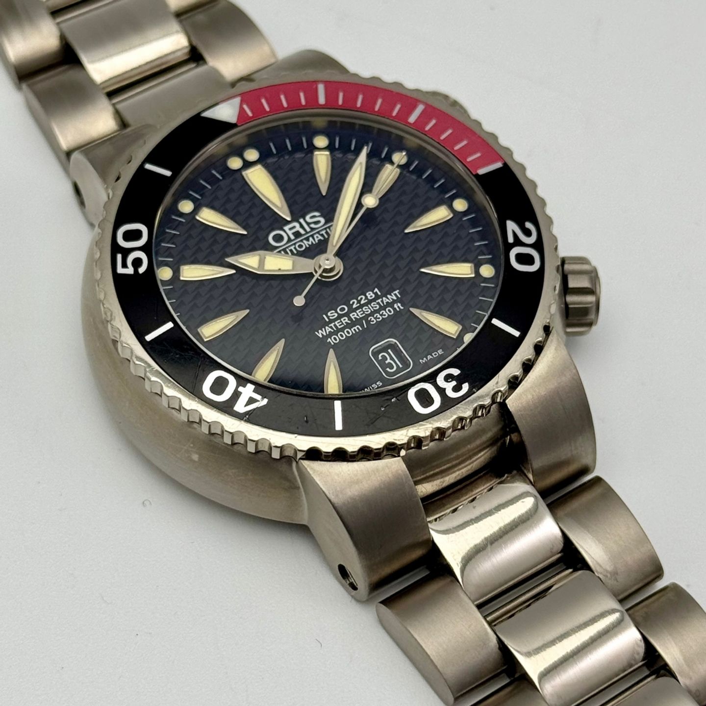 Oris Divers Titan 01 733 7541 7154-07 8 24 70PEB (2004) - Zwart wijzerplaat 44mm Titanium (6/10)