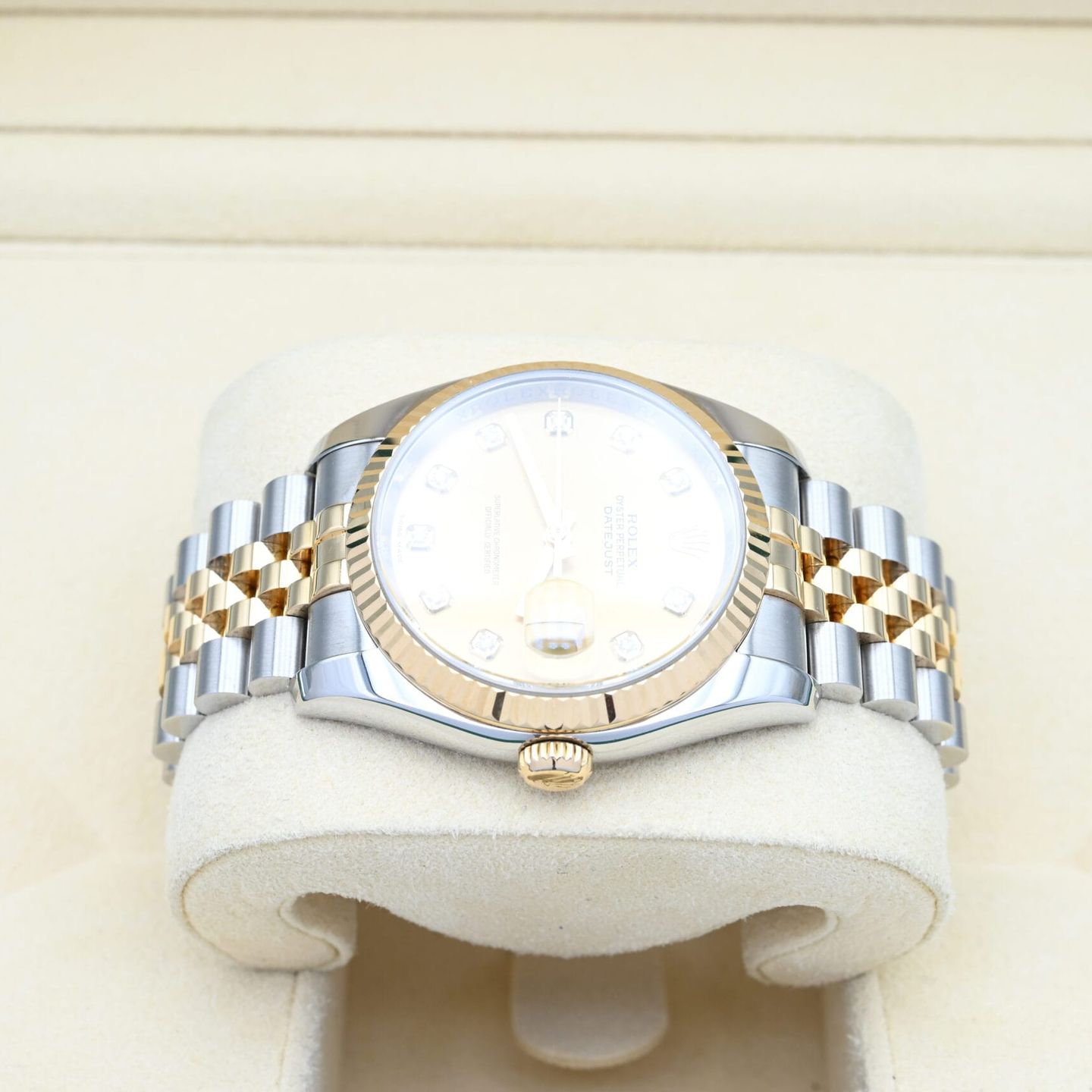 Rolex Datejust 36 116233 (2007) - Champagne wijzerplaat 36mm Goud/Staal (4/7)