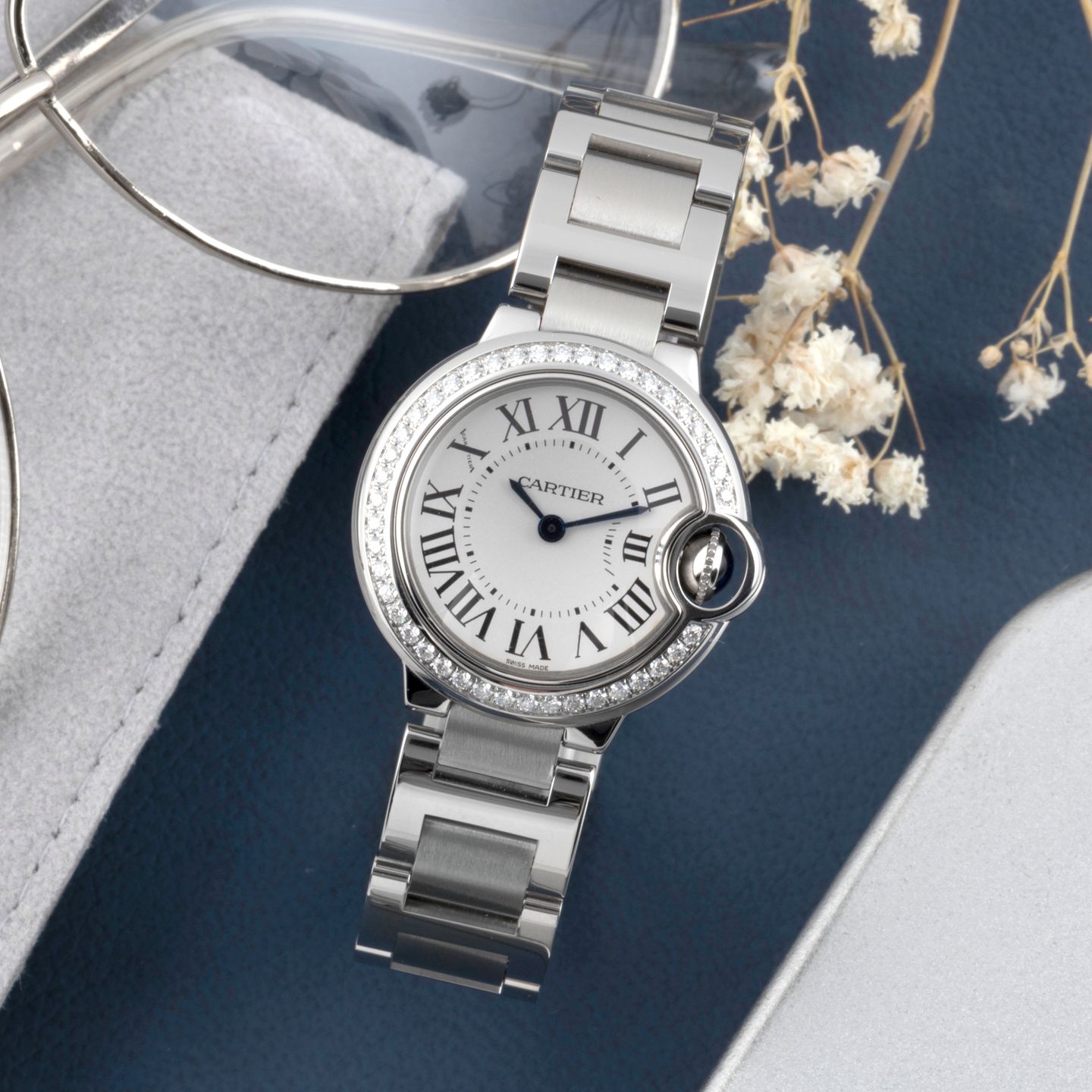 Cartier Ballon Bleu 28mm W4BB0015 (Onbekend (willekeurig serienummer)) - Zilver wijzerplaat 29mm Staal (1/8)