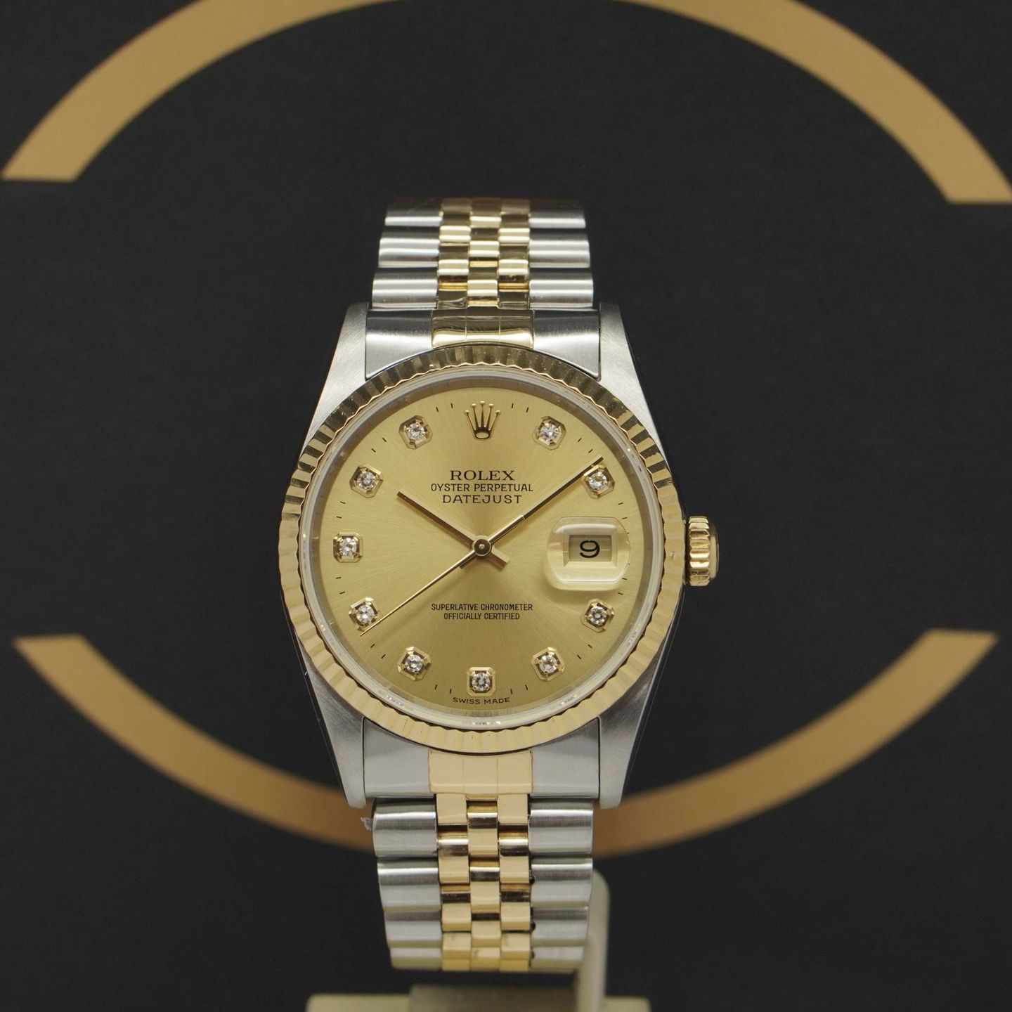 Rolex Datejust 36 16233 (2000) - Gold dial 36 mm Gold/Steel case (1/7)