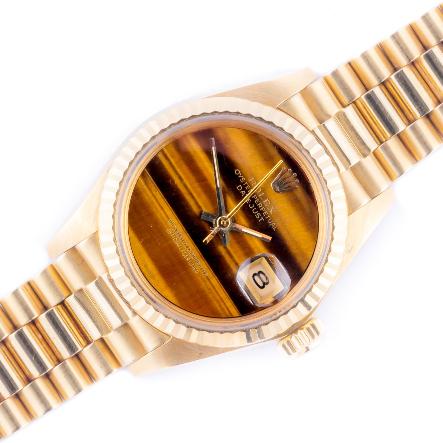 Rolex Lady-Datejust 6917 (1982) - Bruin wijzerplaat 26mm Geelgoud (1/8)