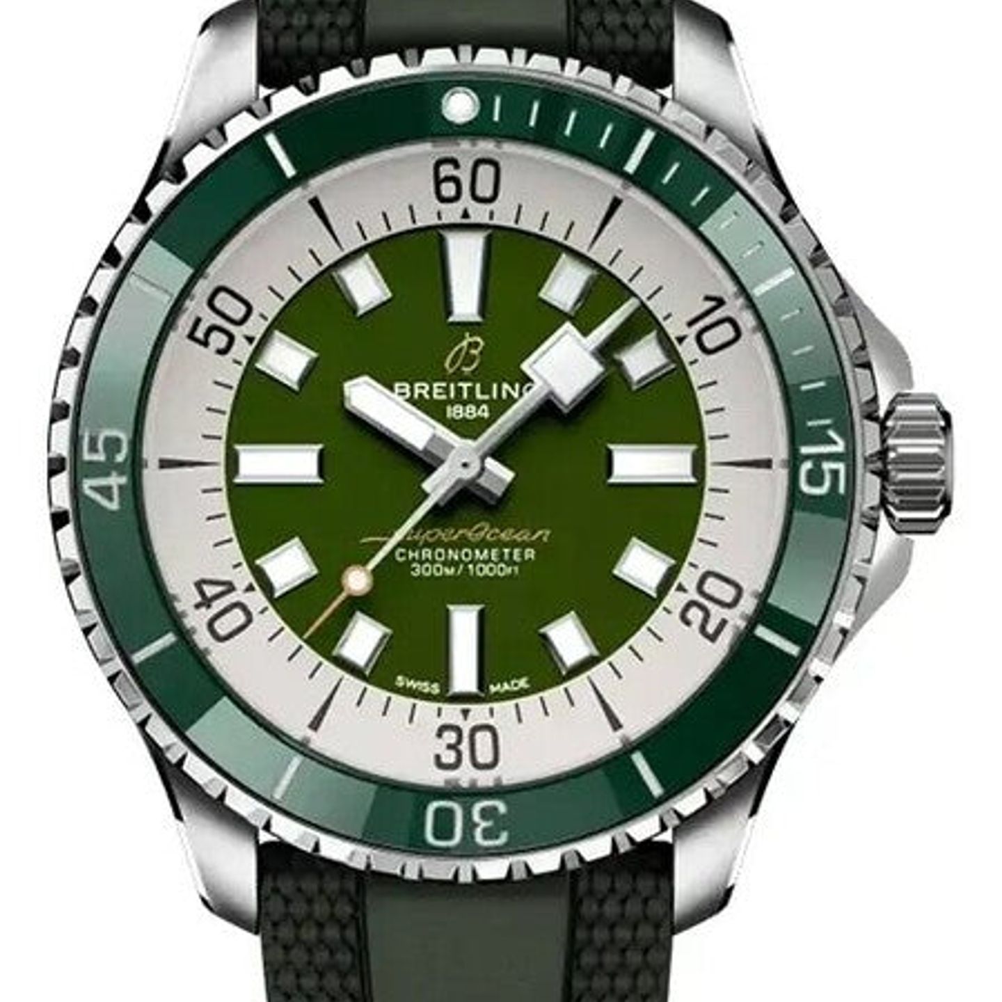 Breitling Superocean 44 A17376A31L1S1 (2026) - Groen wijzerplaat 44mm Staal (1/1)