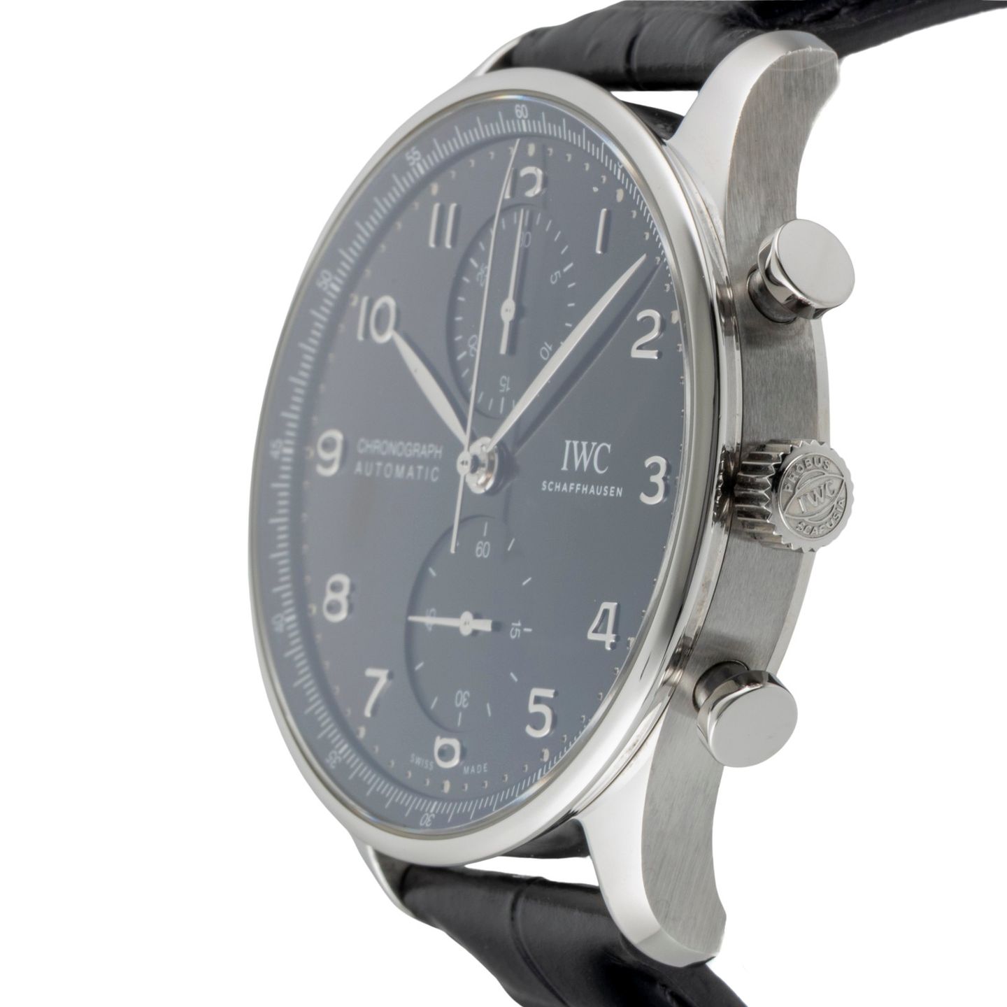 IWC Portuguese Chronograph IW371609 (Unknown (random serial)) - Black dial 41 mm Steel case (6/8)