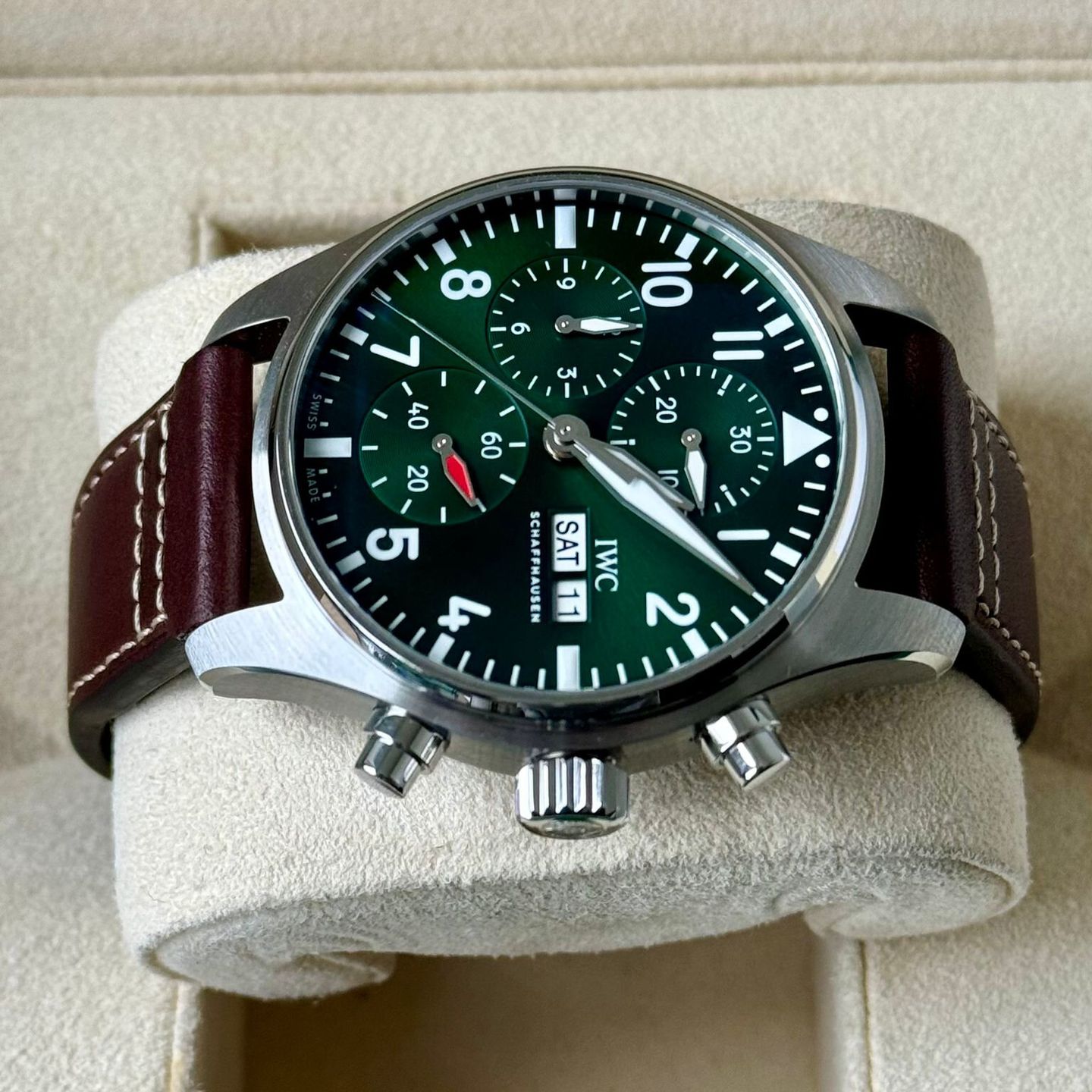 IWC Pilot Chronograph IW388103 (2024) - Green dial 41 mm Steel case (4/7)