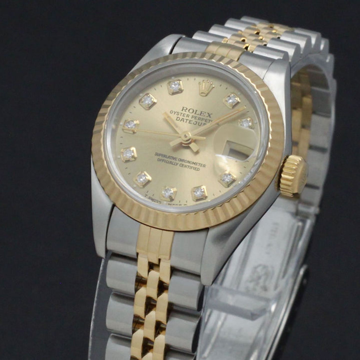 Rolex Lady-Datejust 69173 (1995) - Gold dial 26 mm Gold/Steel case (6/7)