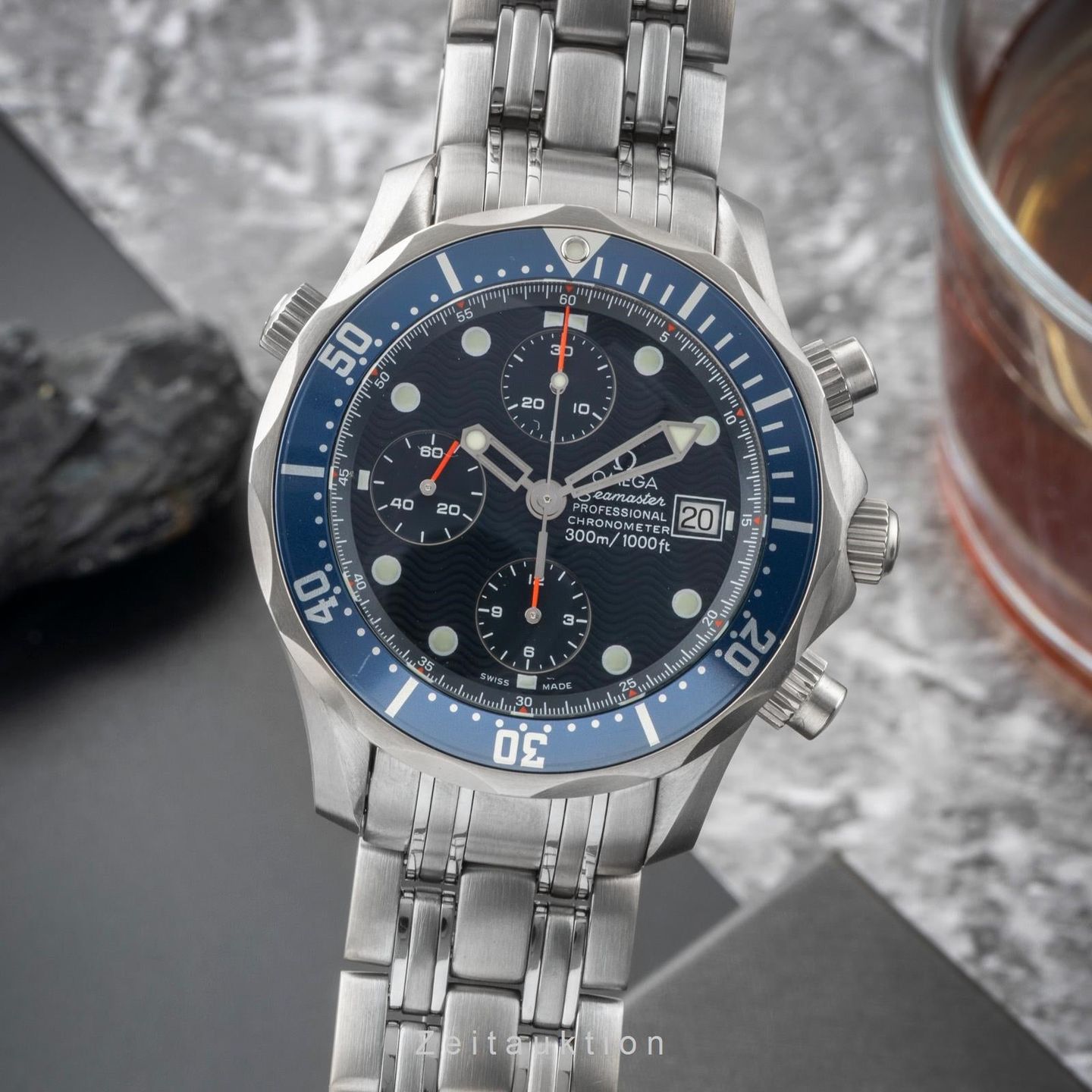 Omega Seamaster Diver 300 M 2298.80.00 (Onbekend (willekeurig serienummer)) - Blauw wijzerplaat 42mm Titanium (1/8)