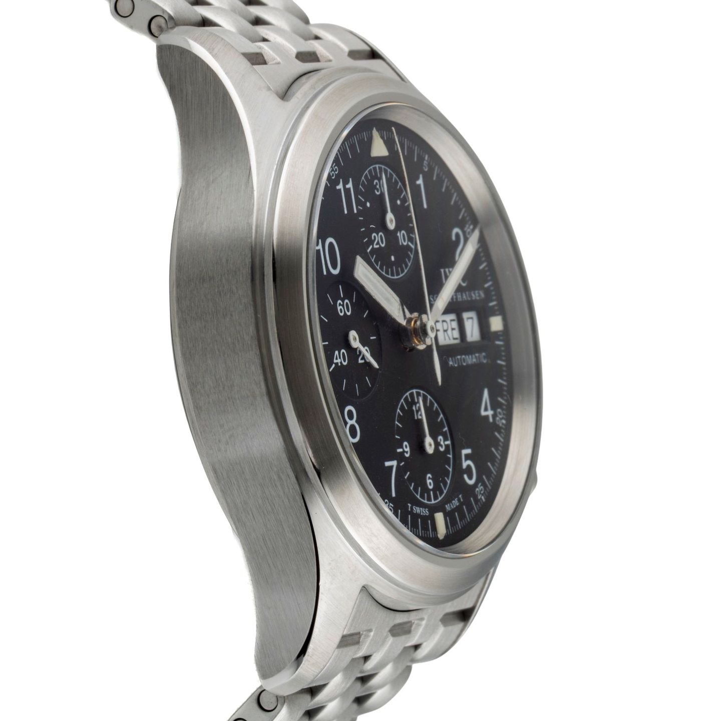 IWC Pilot Chronograph IW370605 (2000) - Zwart wijzerplaat 39mm Staal (7/8)