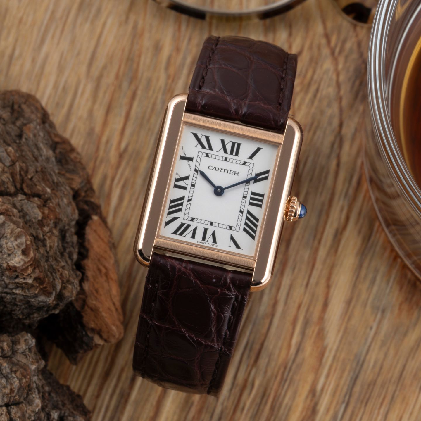 Cartier Tank Solo W5200024 (Unknown (random serial)) - Silver dial 31 mm Rose Gold case (1/8)