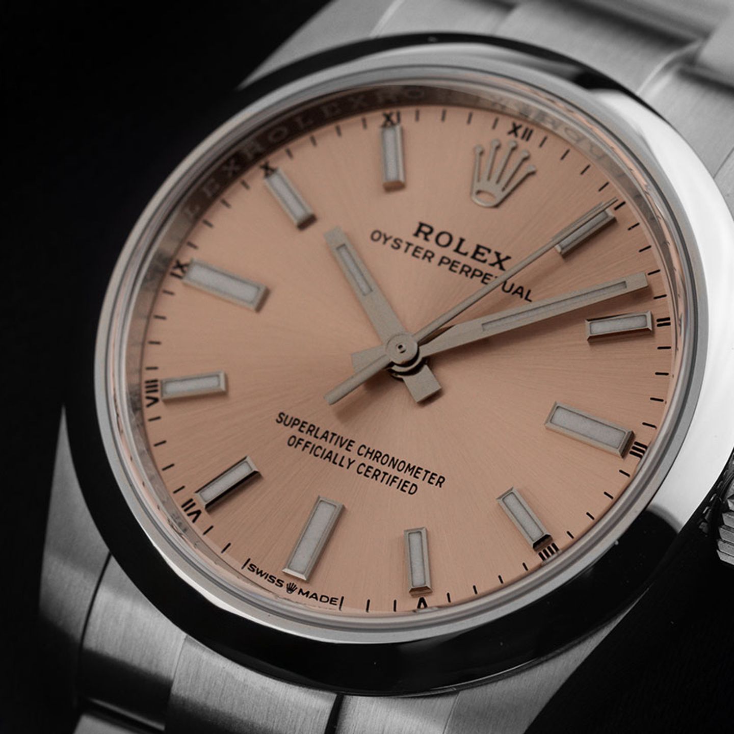 Rolex Oyster Perpetual 34 124200 (2022) - Roze wijzerplaat 34mm Staal (3/8)