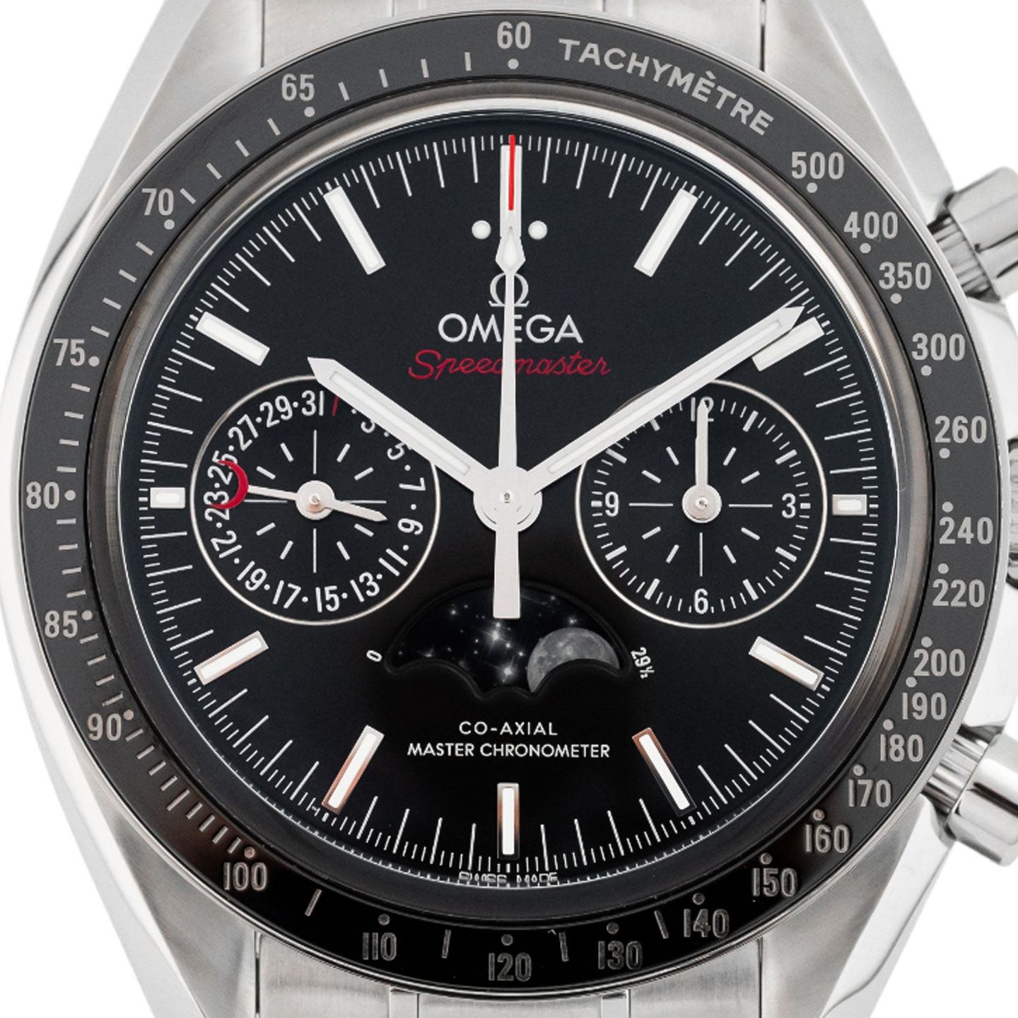 Omega Speedmaster Moonphase 304.30.44.52.01.001 (Unknown (random serial)) - Black dial 44 mm Steel case (2/7)