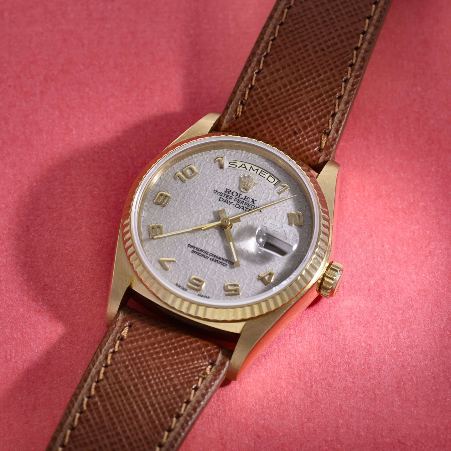 Rolex Day-Date 36 18038 (1977) - White dial 36 mm Yellow Gold case (3/8)