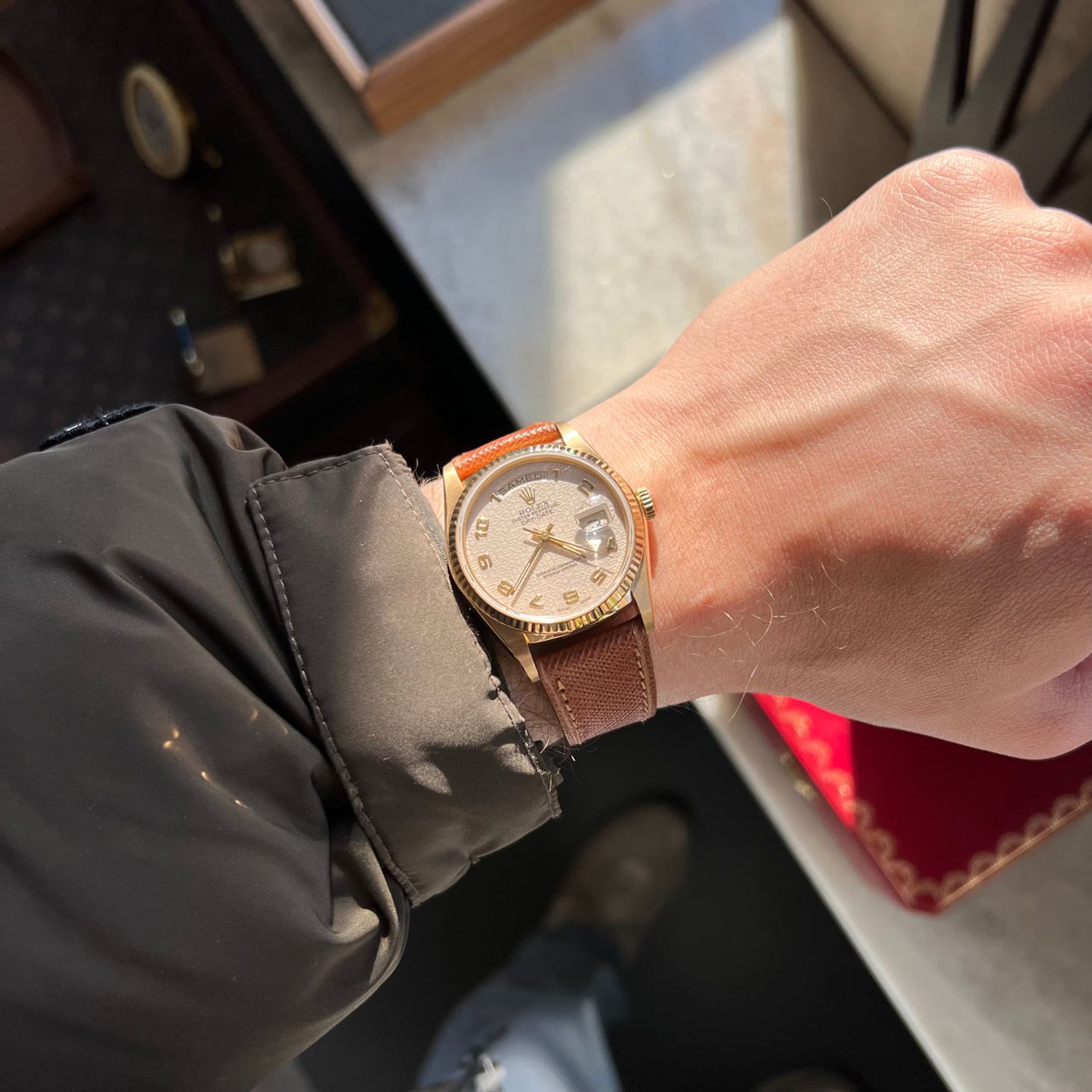 Rolex Day-Date 36 18038 (1977) - White dial 36 mm Yellow Gold case (4/8)