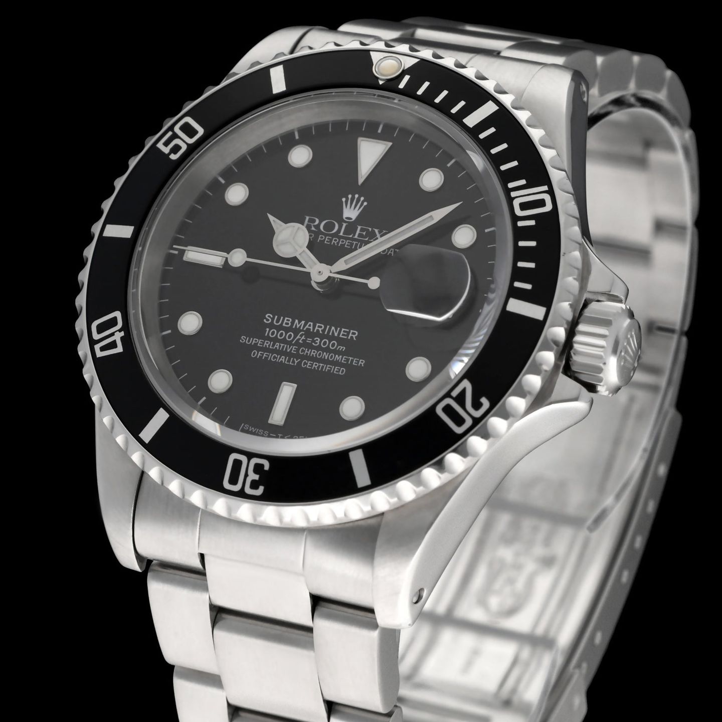 Rolex Submariner Date 16610 (1998) - Black dial 40 mm Steel case (7/8)