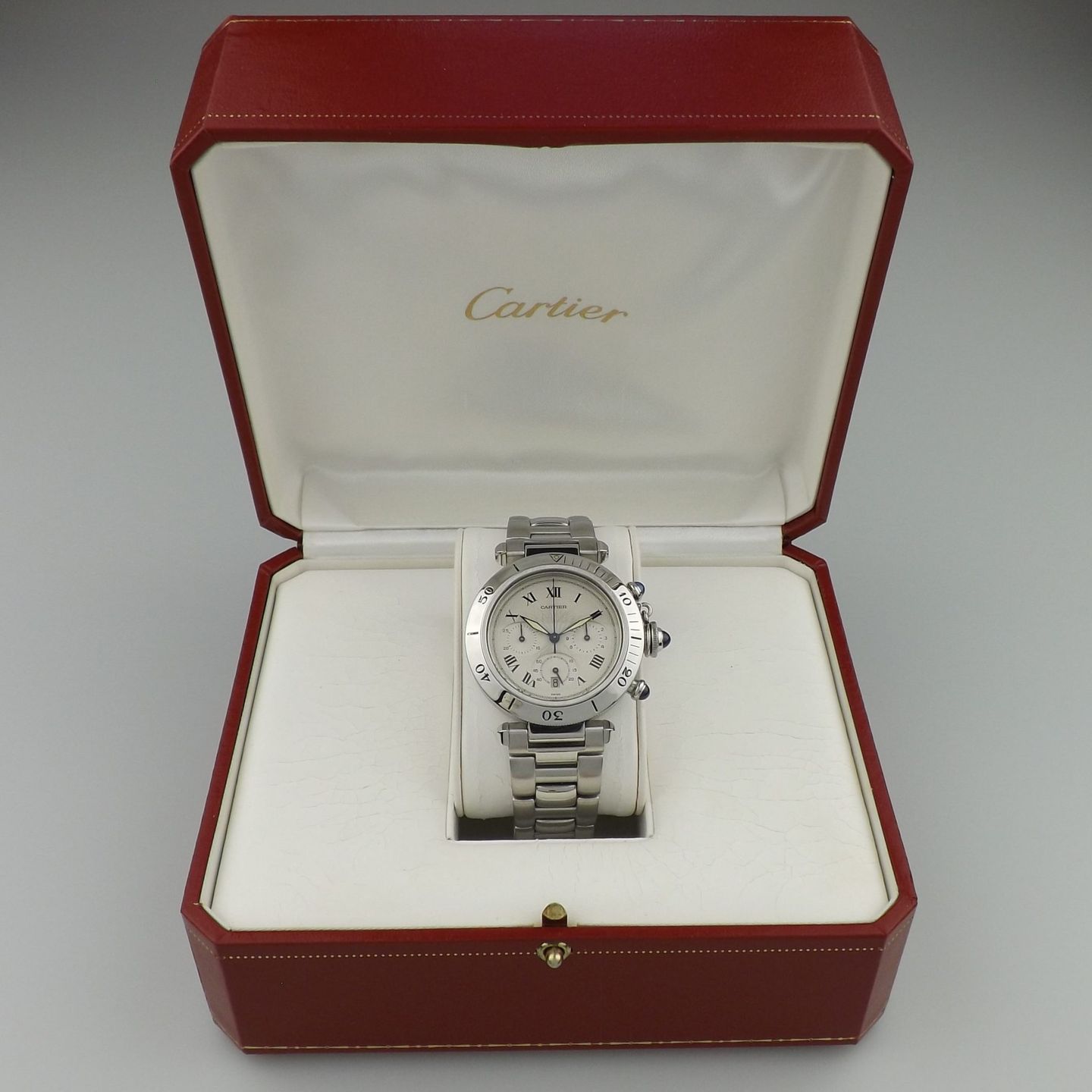 Cartier Pasha 1050 (Unknown (random serial)) - Silver dial 38 mm Steel case (8/8)