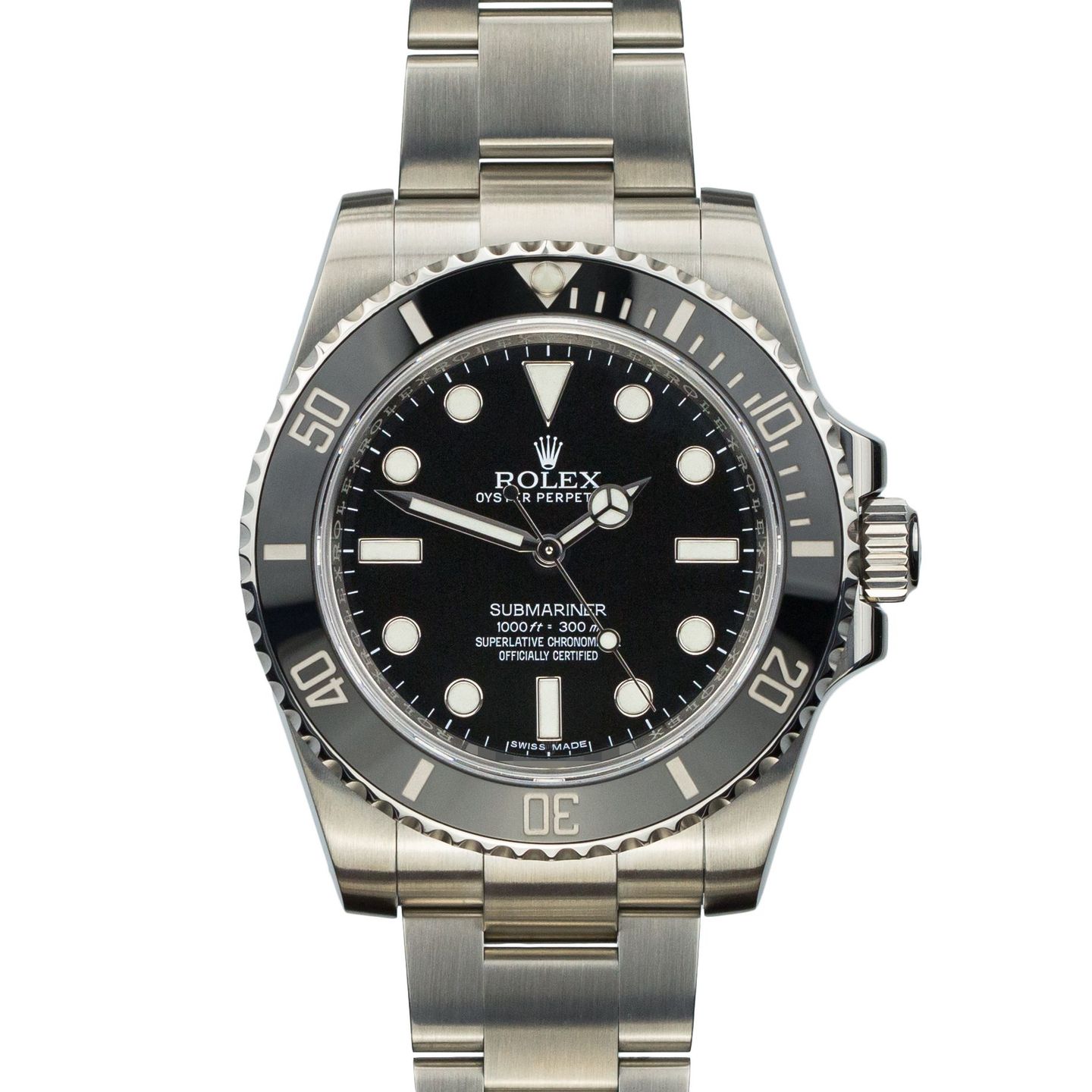 Rolex Submariner No Date 114060 (Onbekend (willekeurig serienummer)) - Zwart wijzerplaat 40mm Staal (1/7)