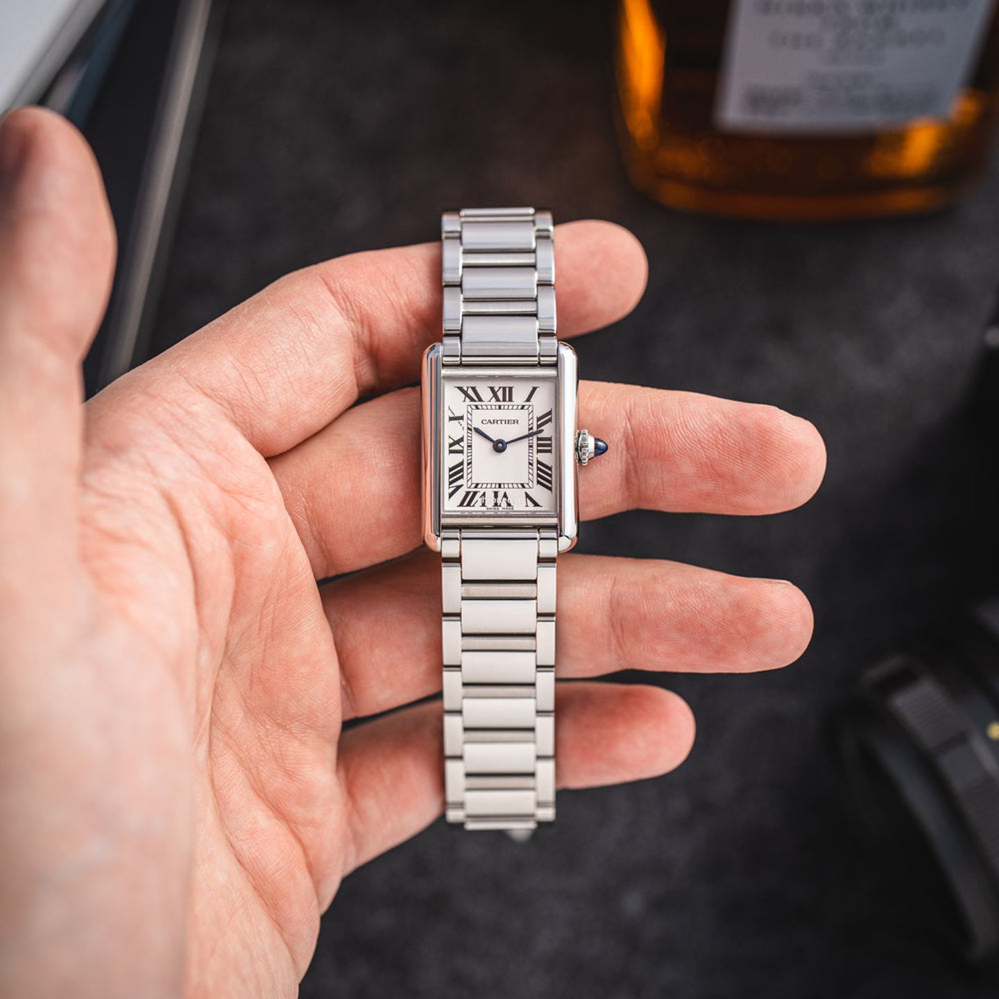 Cartier Tank WSTA0107 (2025) - Silver dial 22 mm Steel case (3/8)