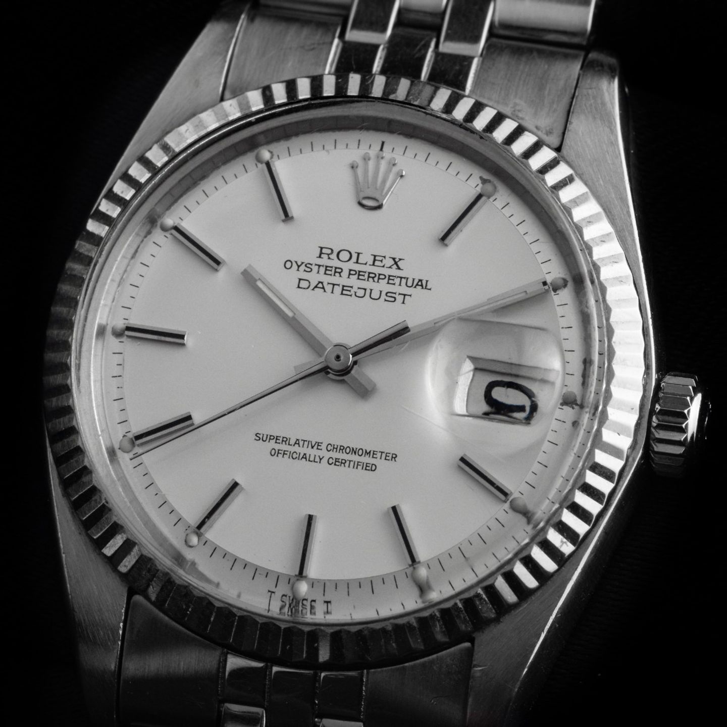 Rolex Datejust 1601 (1972) - Wit wijzerplaat 36mm Staal (3/8)