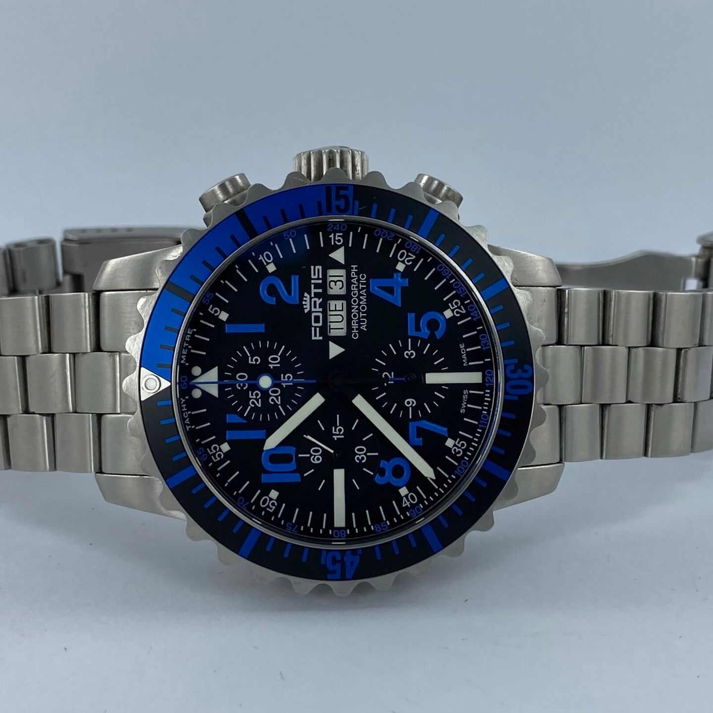 Fortis B-42 - (Unknown (random serial)) - Blue dial 42 mm Steel case (1/4)