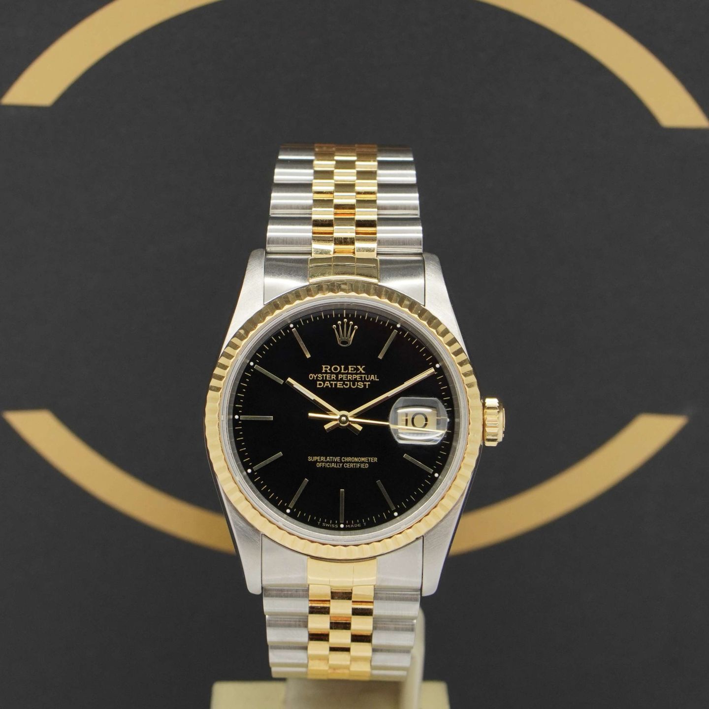 Rolex Datejust 36 16233 (1993) - Zwart wijzerplaat 36mm Goud/Staal (1/7)