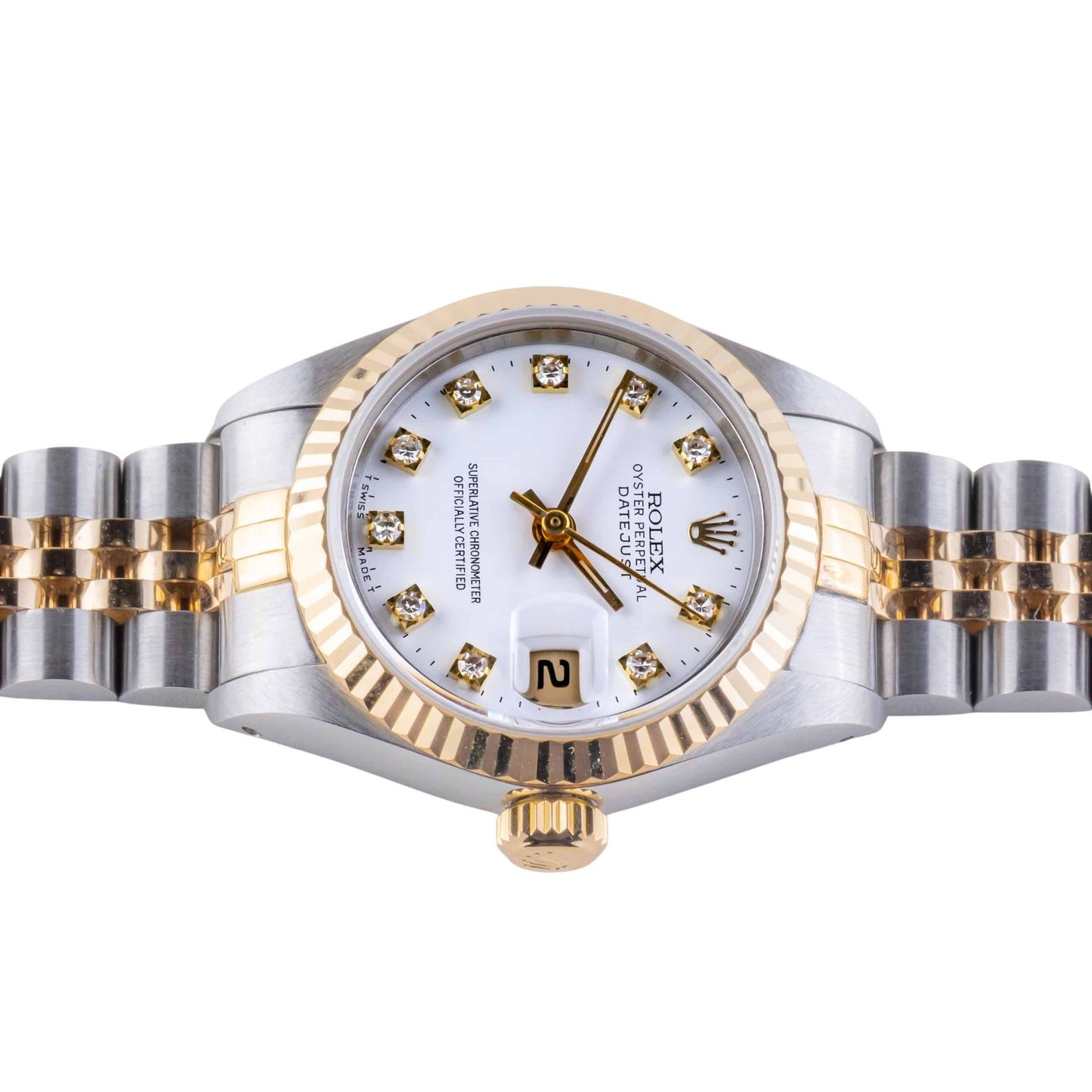 Rolex Lady-Datejust 69173 (1990) - White dial 26 mm Gold/Steel case (6/8)
