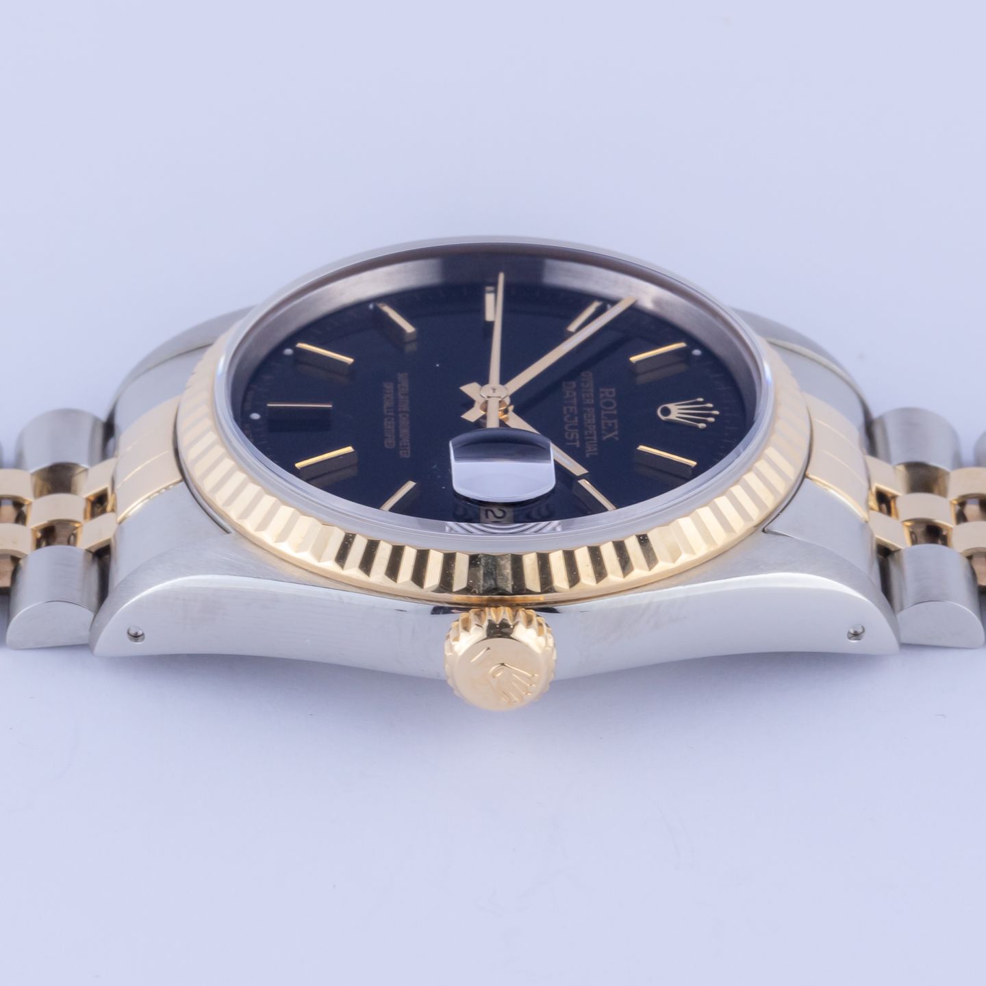 Rolex Datejust 36 16233 (1990) - Black dial 36 mm Gold/Steel case (6/8)