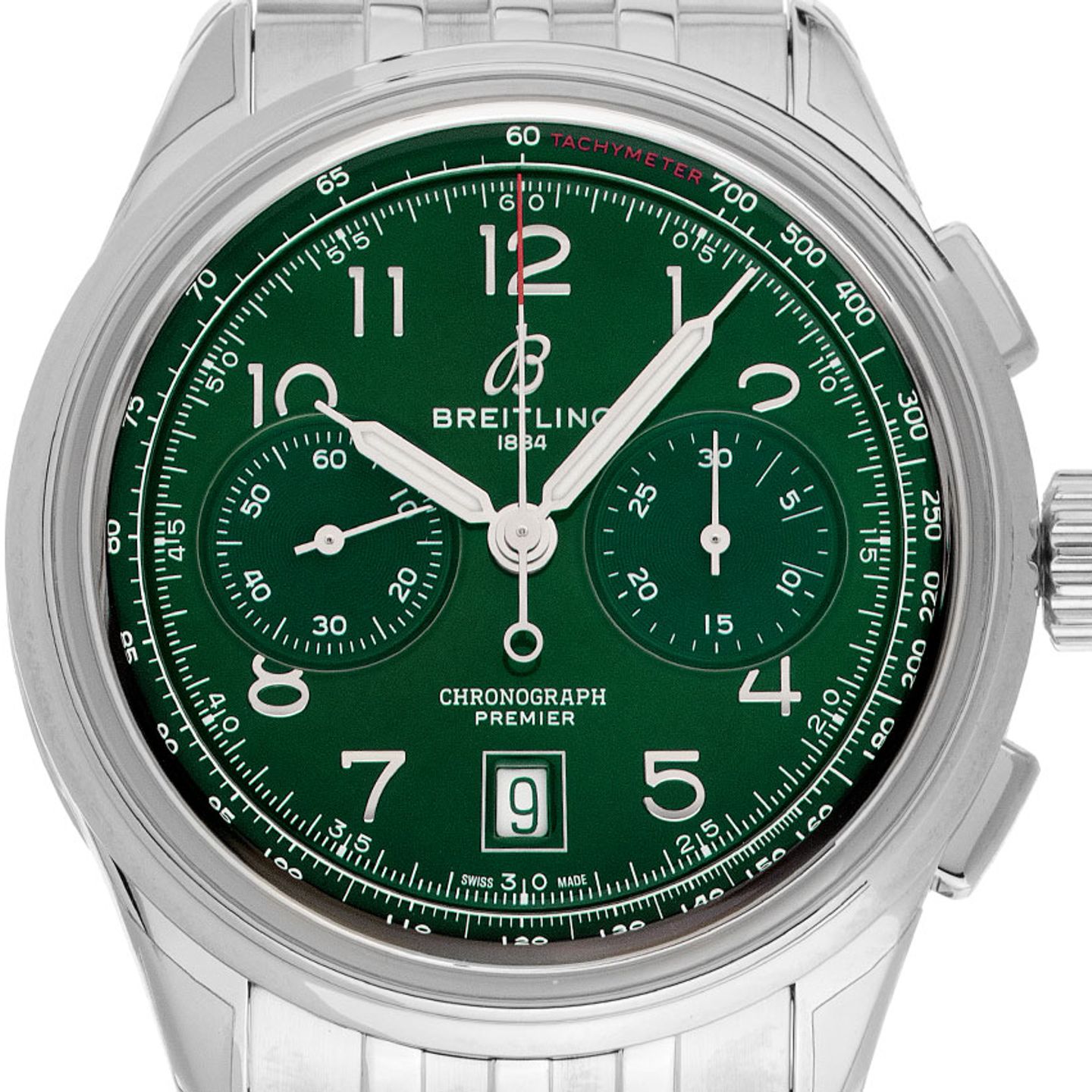 Breitling Premier AB0145371L1A1 (2025) - Green dial 42 mm Steel case (1/7)