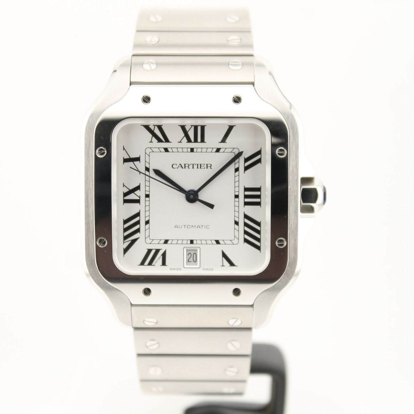 Cartier Santos WSSA0018 (2022) - Zilver wijzerplaat 38mm Staal (1/8)