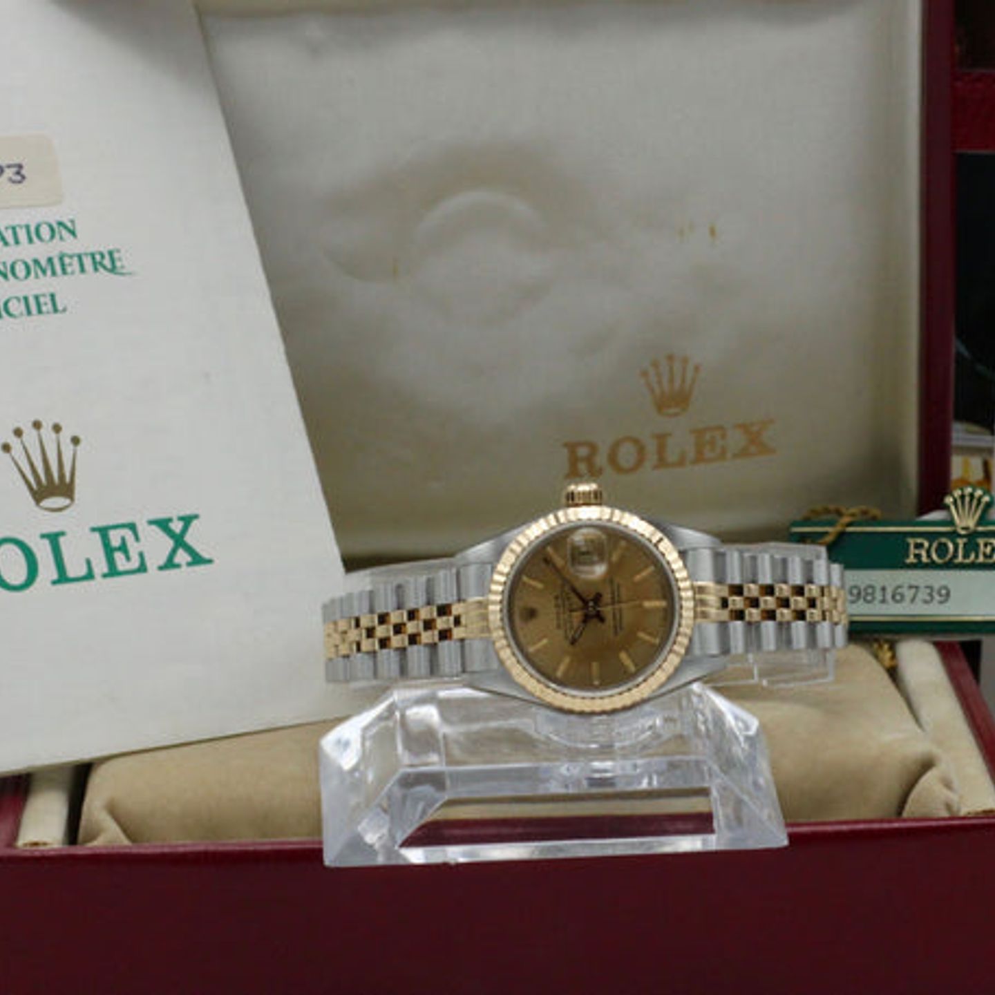 Rolex Lady-Datejust 69173 (1987) - Gold dial 26 mm Gold/Steel case (3/7)