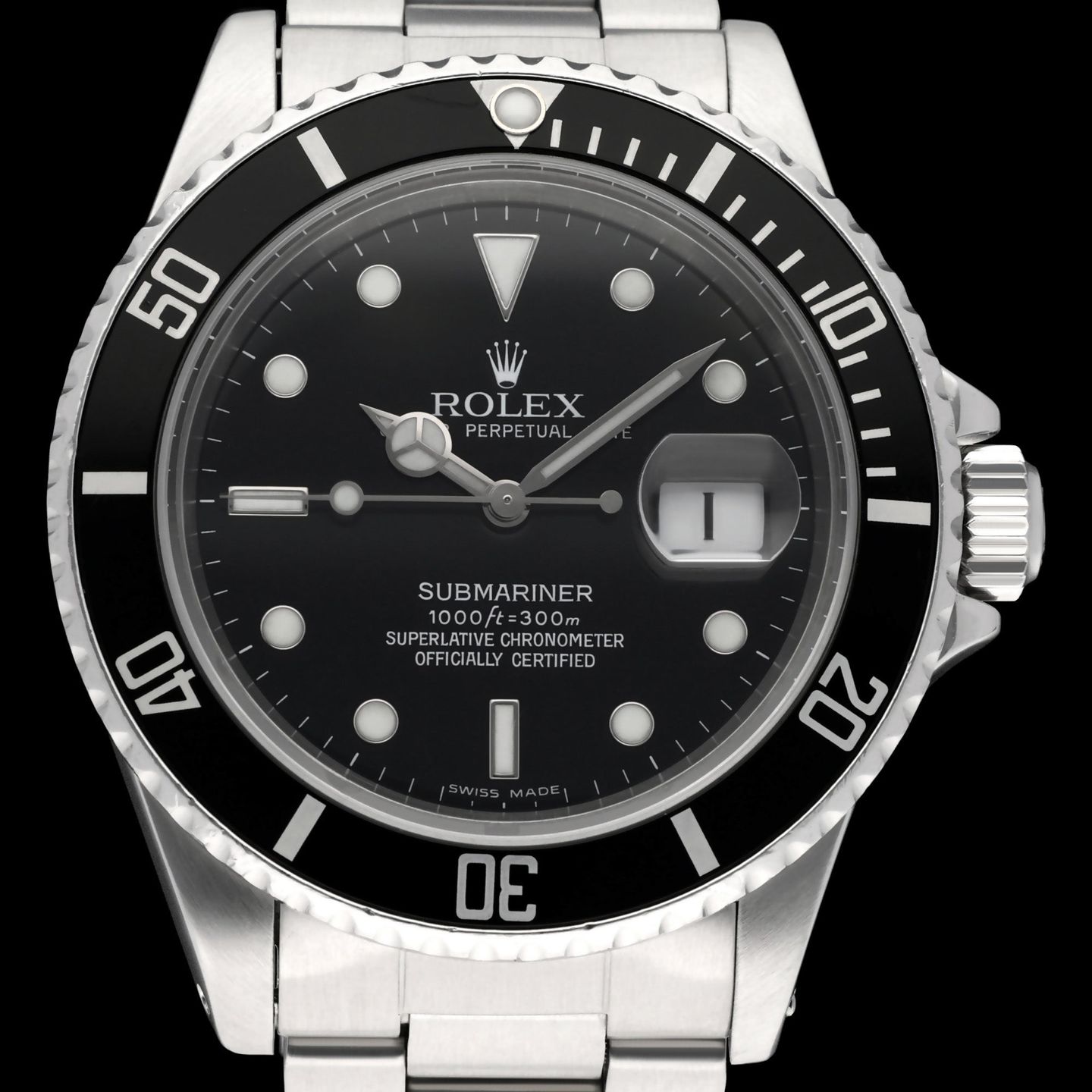 Rolex Submariner Date 16800 (1982) - Black dial 40 mm Steel case (1/8)