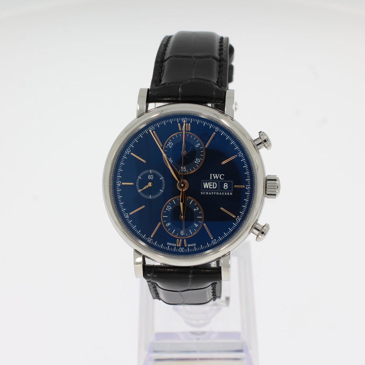 IWC Portofino Chronograph IW391036 (2024) - Blauw wijzerplaat 42mm Staal (1/4)