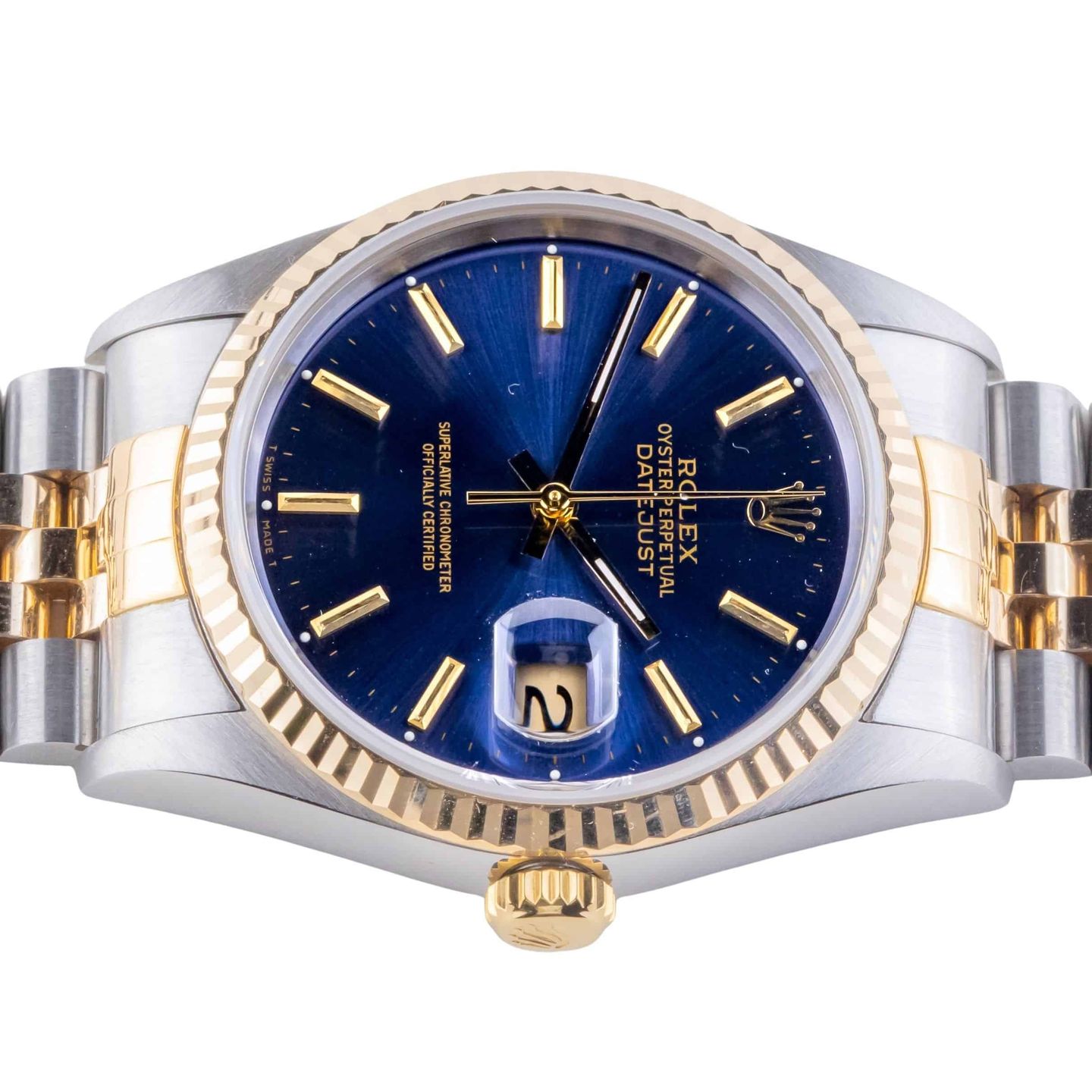 Rolex Datejust 36 16233 (1993) - Blue dial 36 mm Gold/Steel case (6/8)