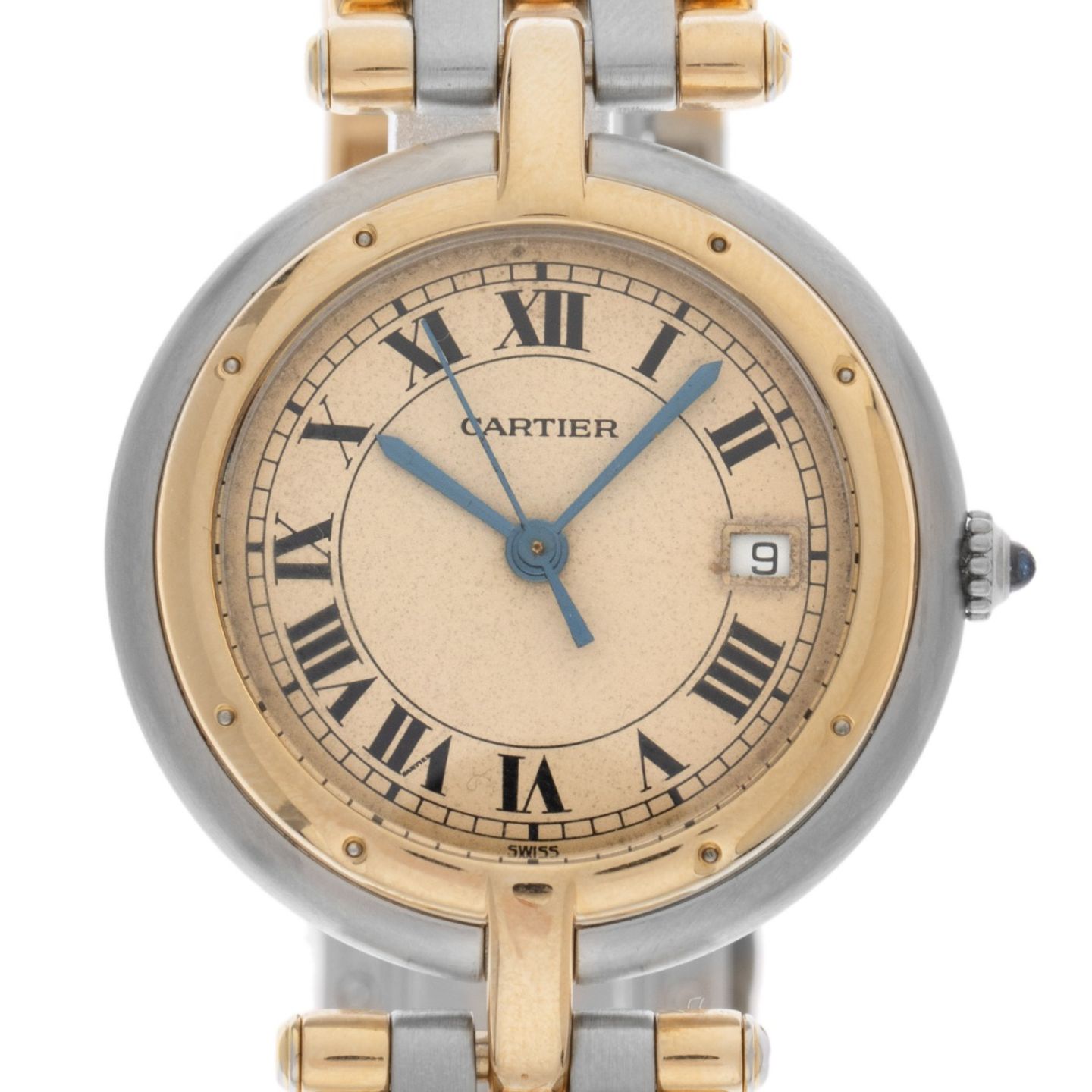 Cartier Panthère 8396 (1989) - Champagne dial 29 mm Gold/Steel case (1/8)