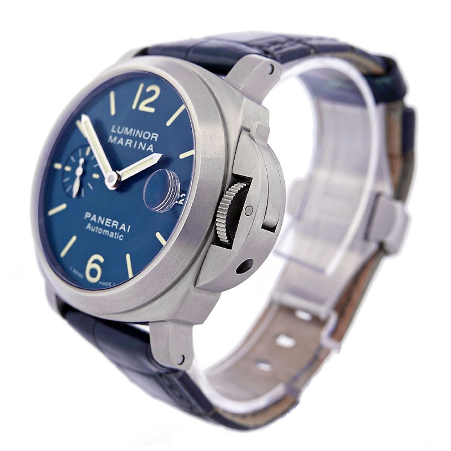 Panerai Luminor Marina Automatic PAM00282 (2008) - Blauw wijzerplaat 40mm Titanium (2/5)